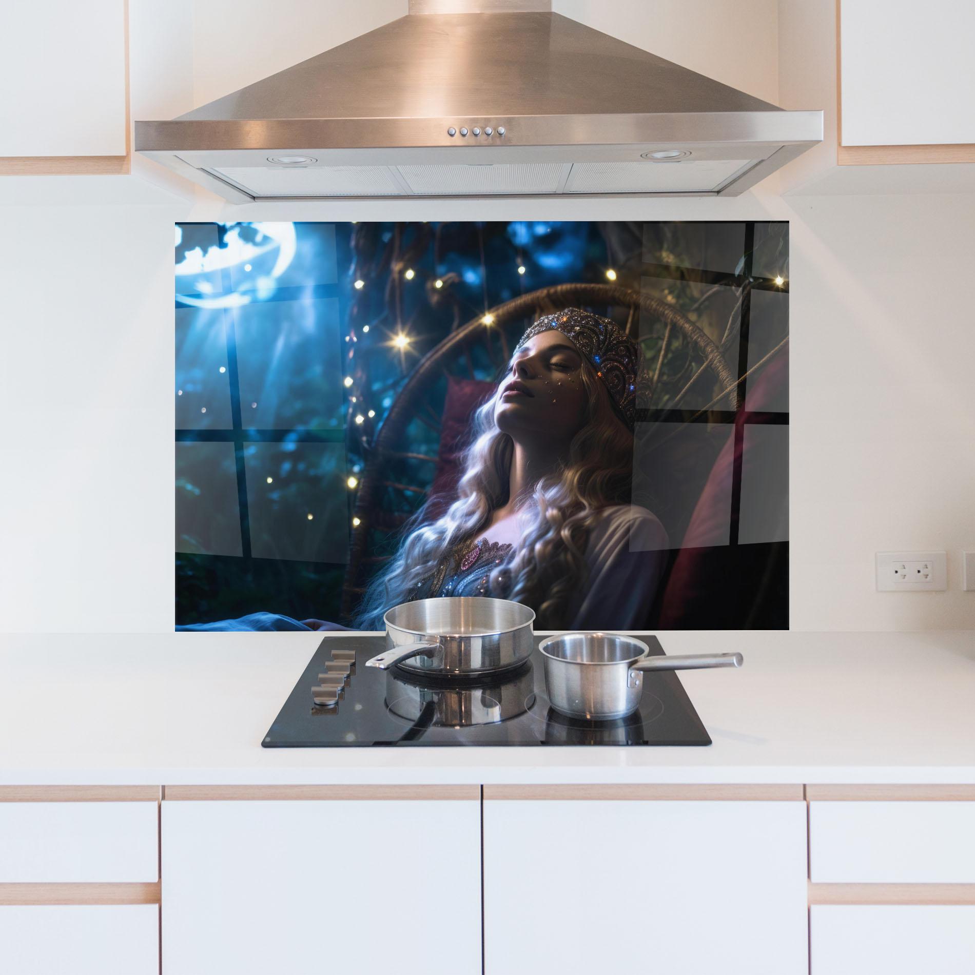 Panou Sticla Bucatarie Witch Sleeping mockup 5