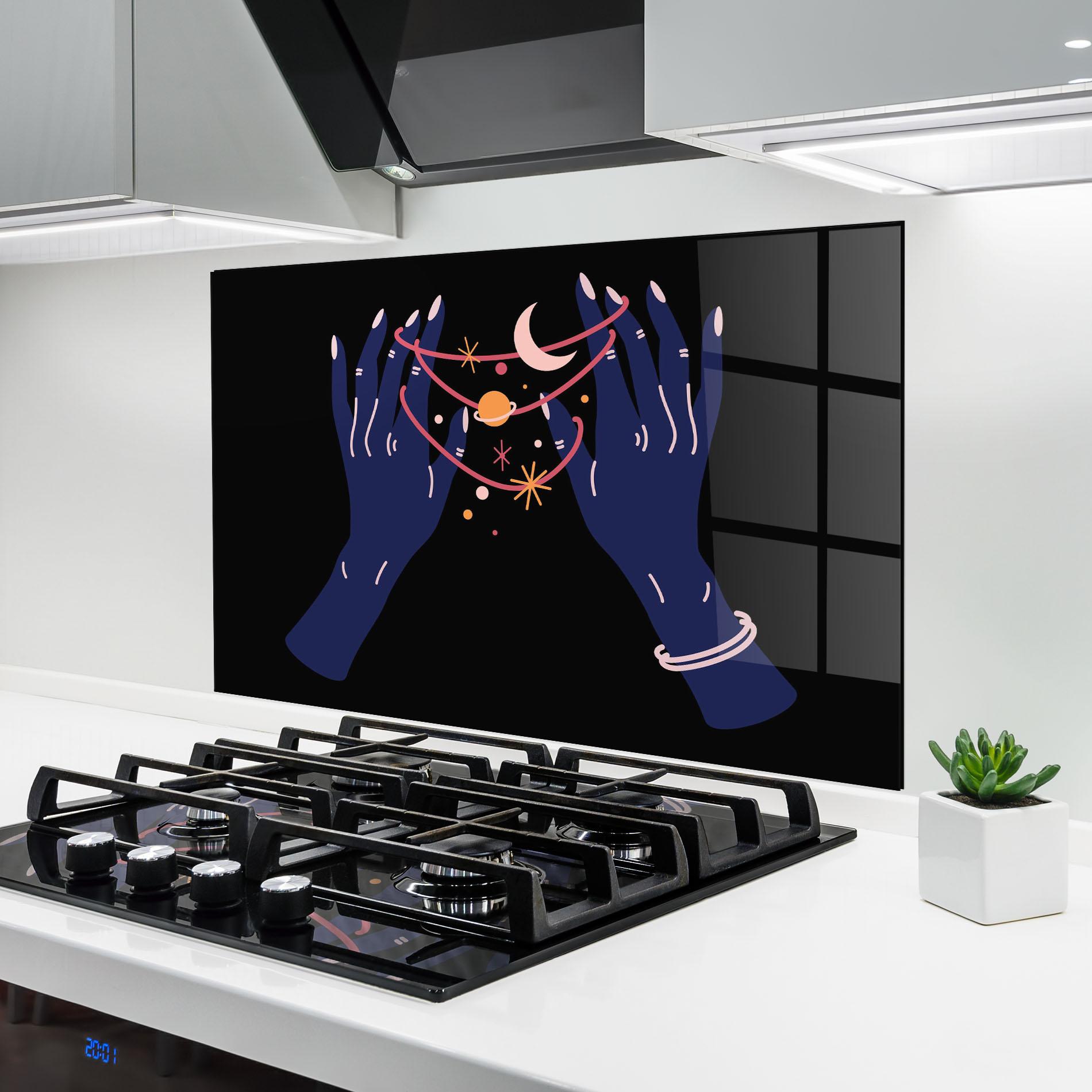 Panou Sticla Bucatarie Pretty Hands Witch mockup 6