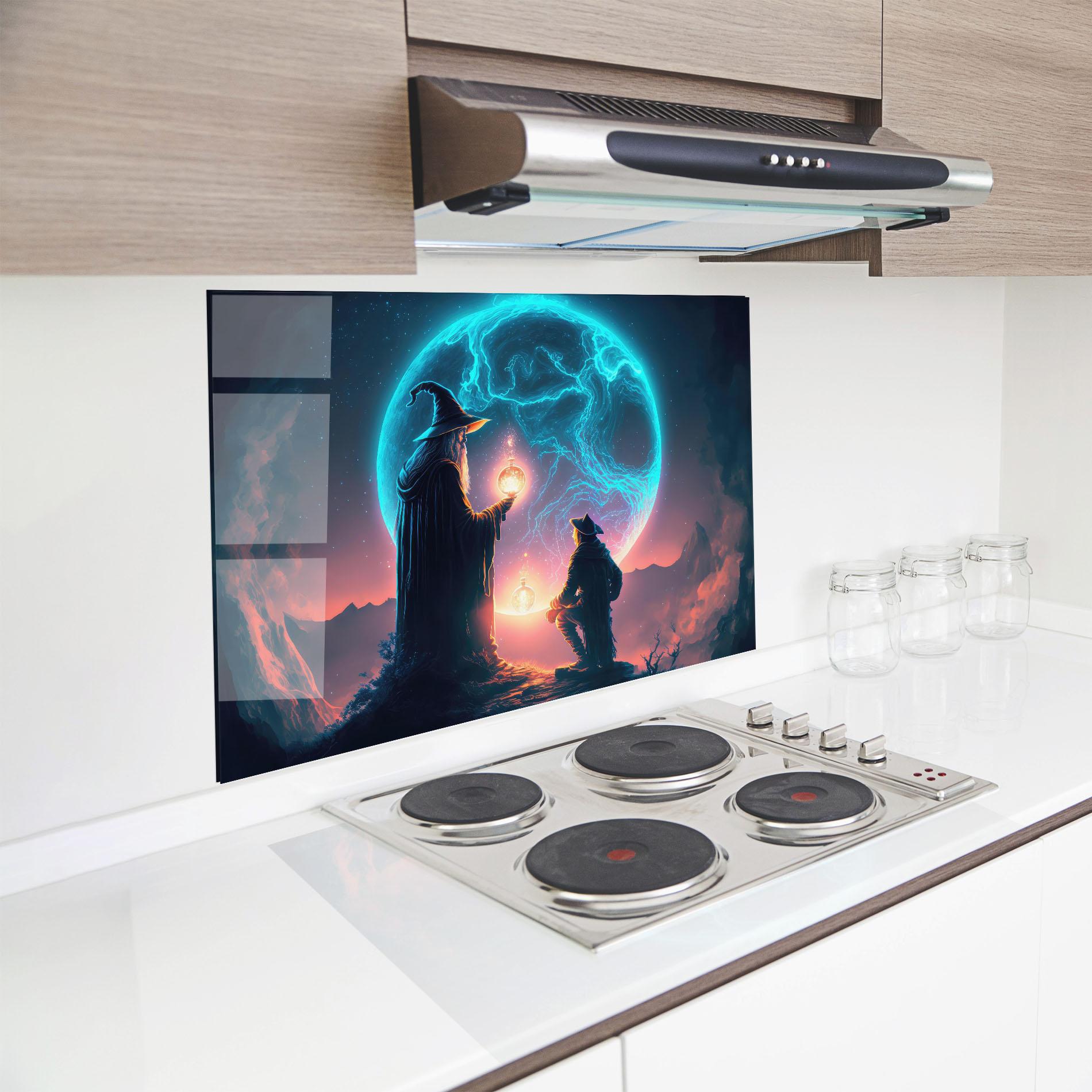 Panou Sticla Bucatarie Wizard Magic mockup 8