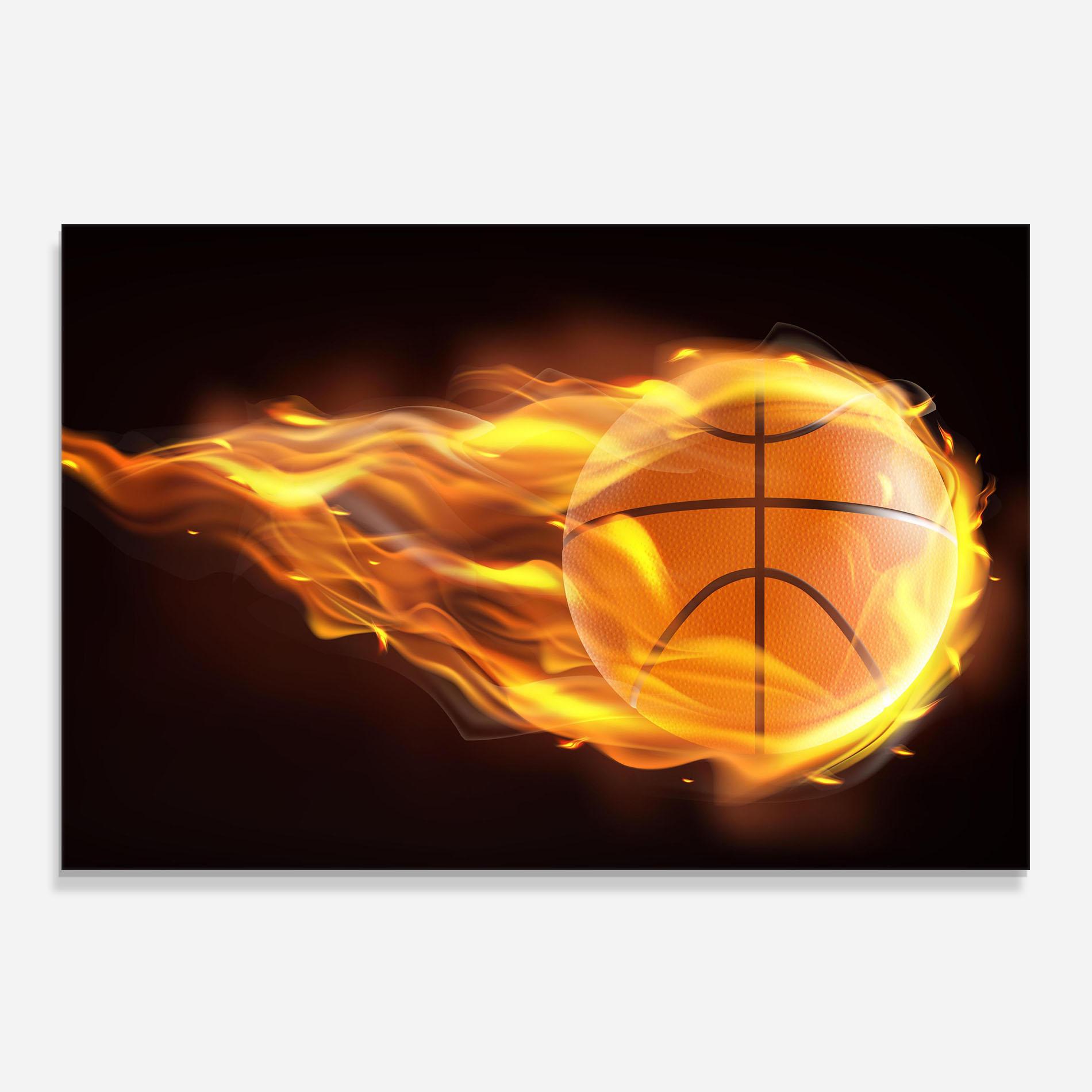 Panou Sticla Bucatarie Basketball On Fire mockup 0