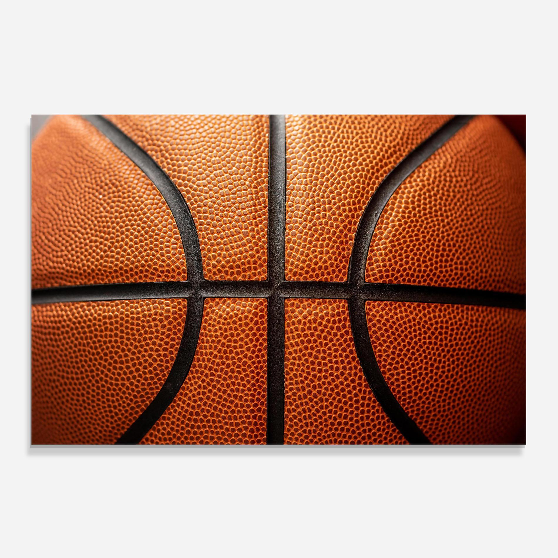 Panou Sticla Bucatarie Close Up Leather Basketball mockup 0