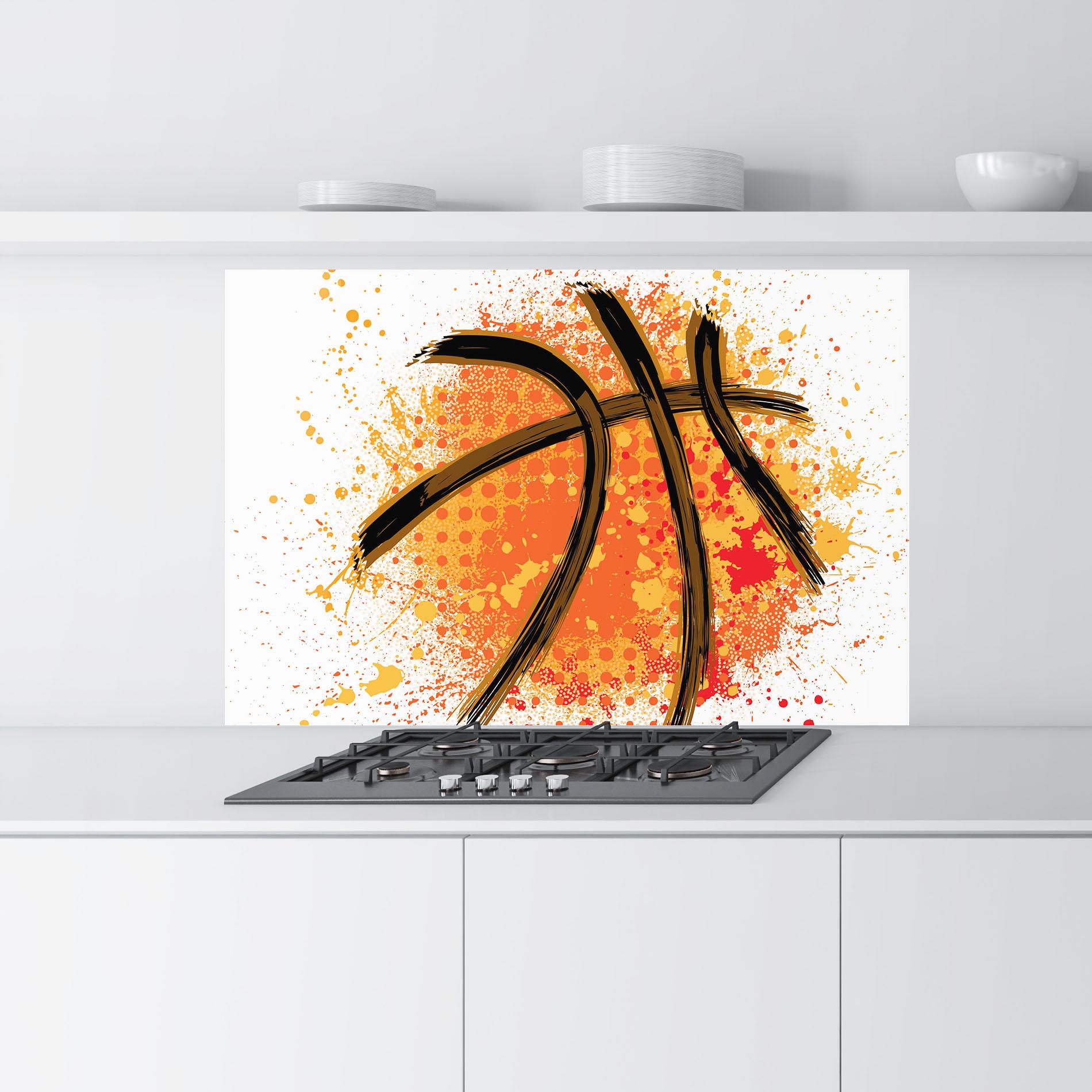 Panou Sticla Bucatarie Basket Orange Grunge mockup 9