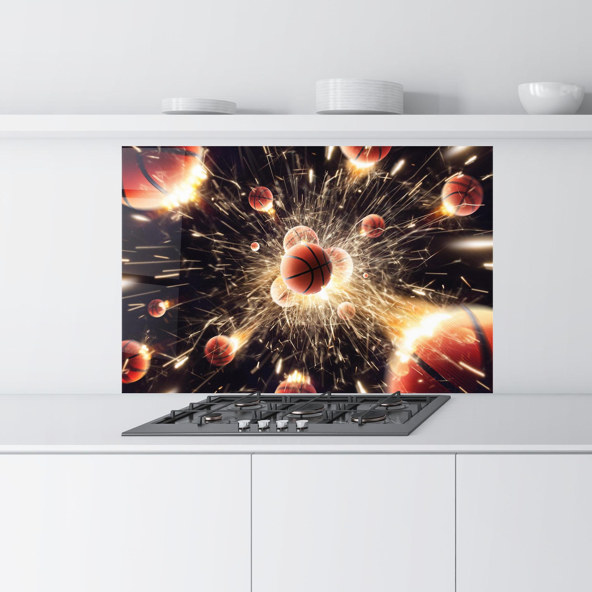 Panou Sticla Bucatarie Basketball Explosion mockup 9