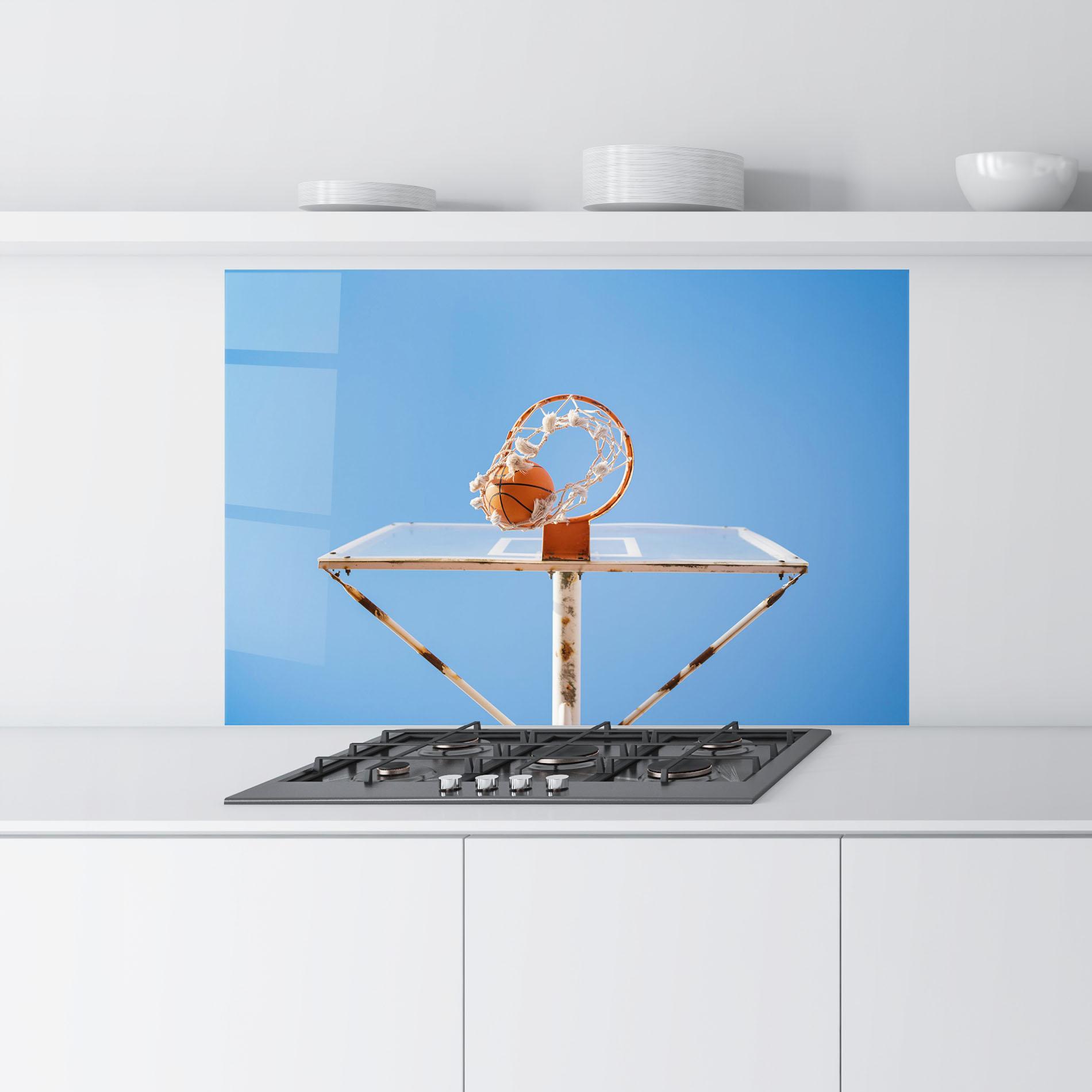 Panou Sticla Bucatarie Basketball Hoop Blue Sky mockup 9