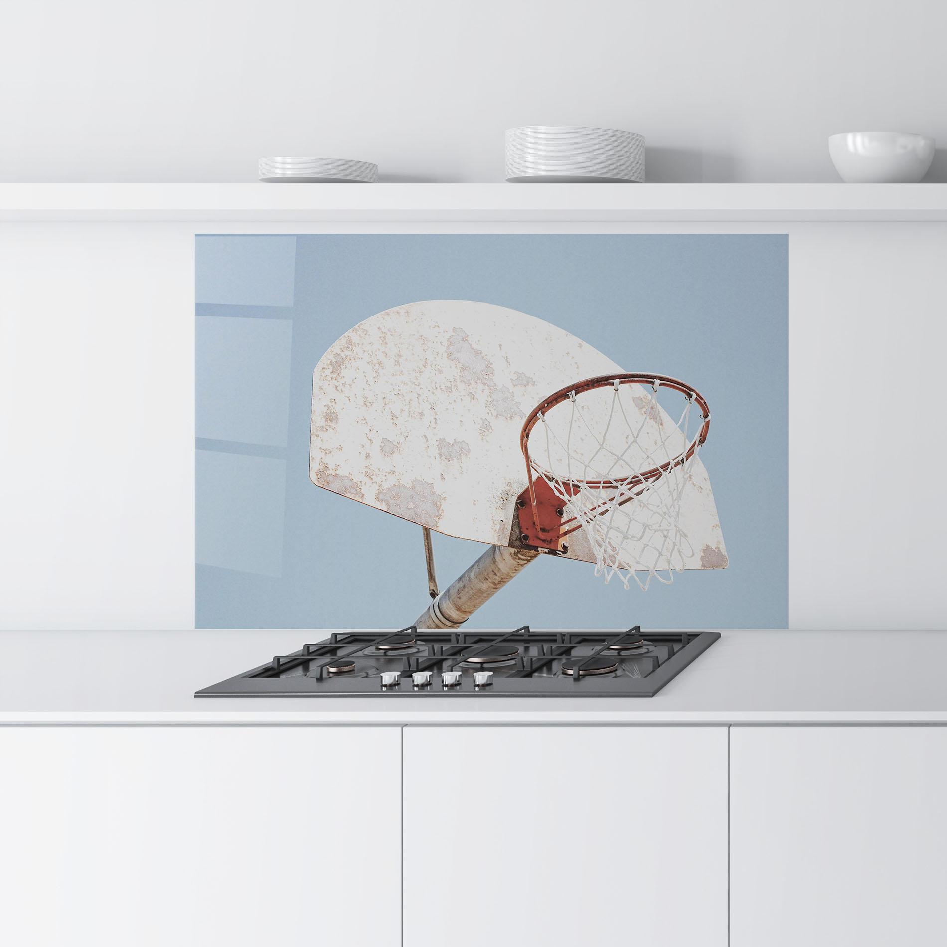 Panou Sticla Bucatarie Old Basketball Hoop mockup 9