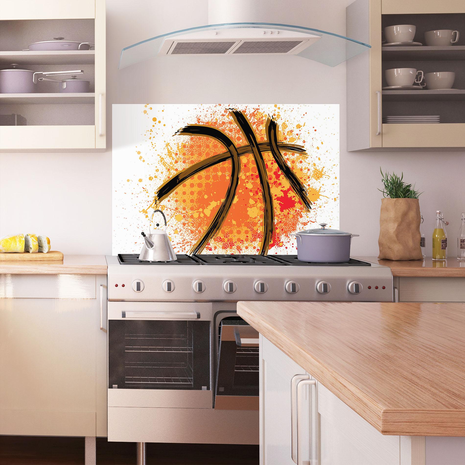 Panou Sticla Bucatarie Basket Orange Grunge mockup 1