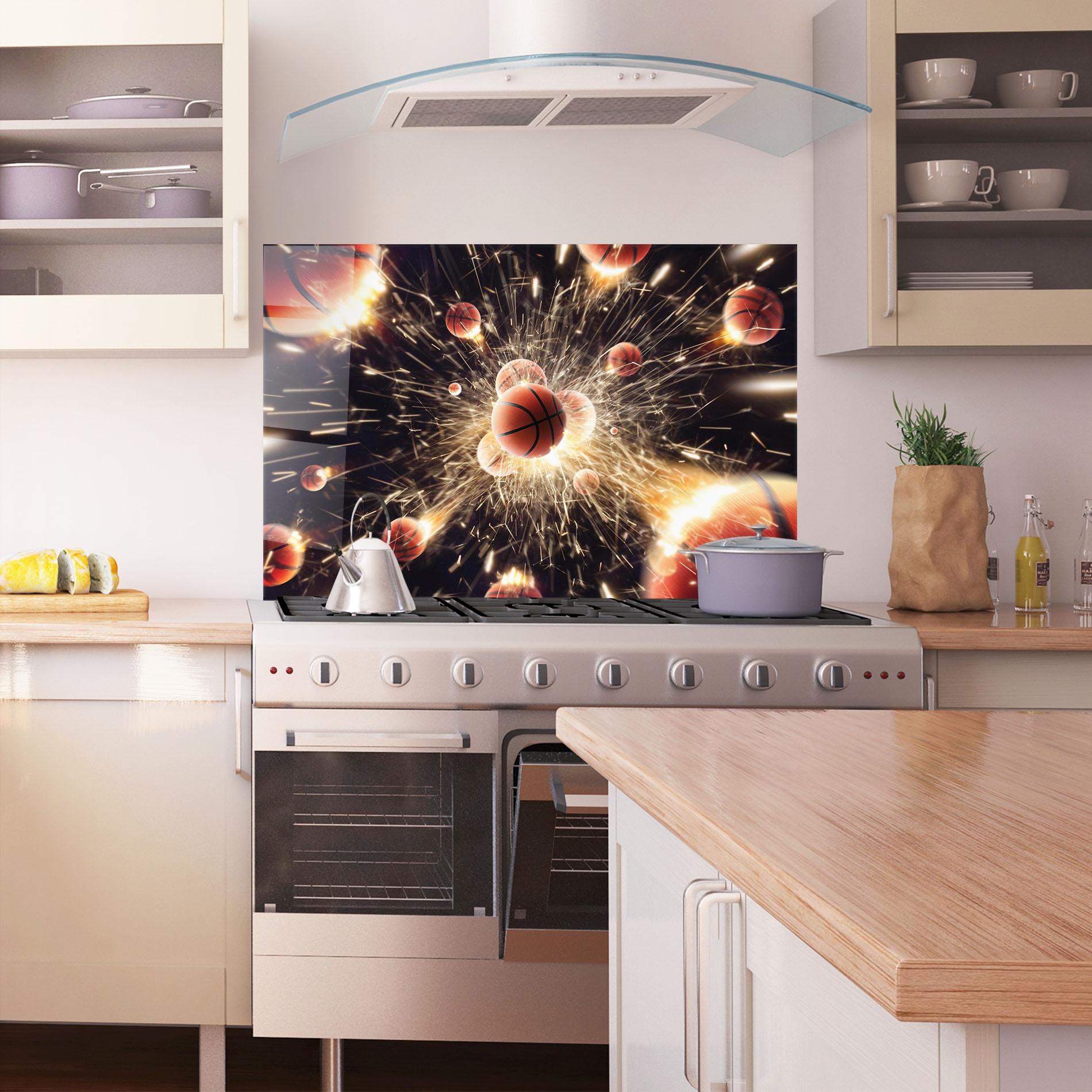 Panou Sticla Bucatarie Basketball Explosion mockup 1
