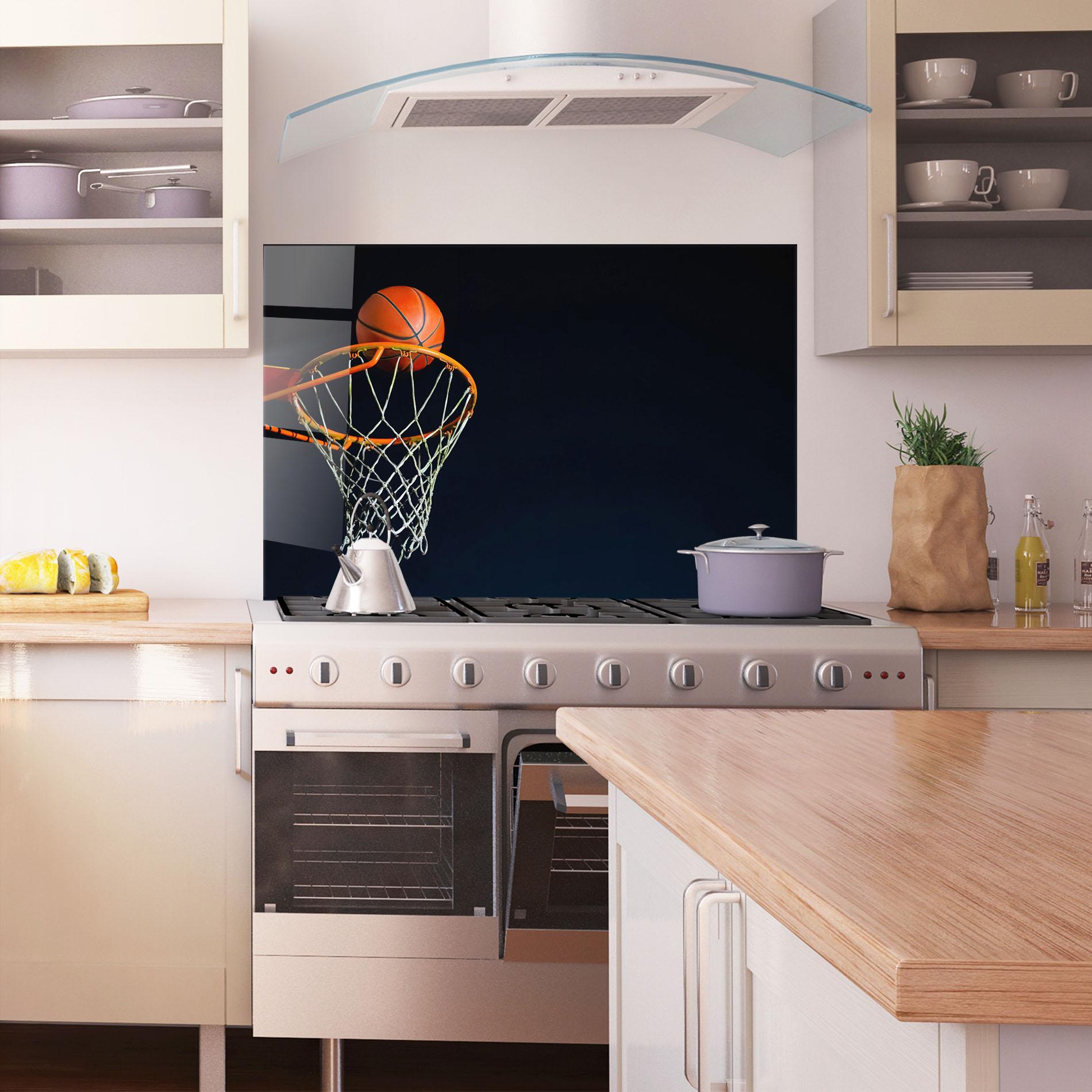 Panou Sticla Bucatarie Basketball Hoop On Black mockup 1