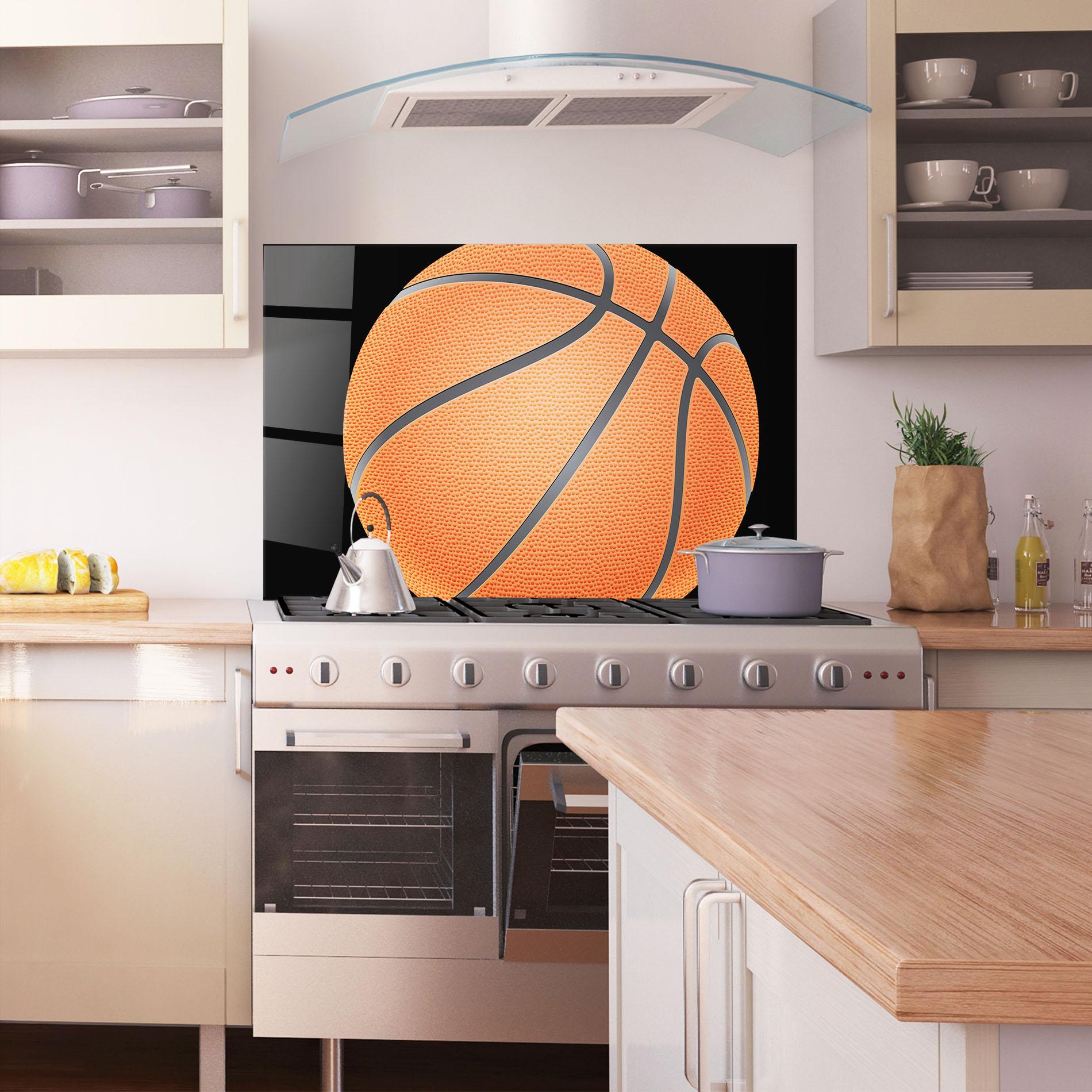 Panou Sticla Bucatarie Close Up Basketball mockup 1