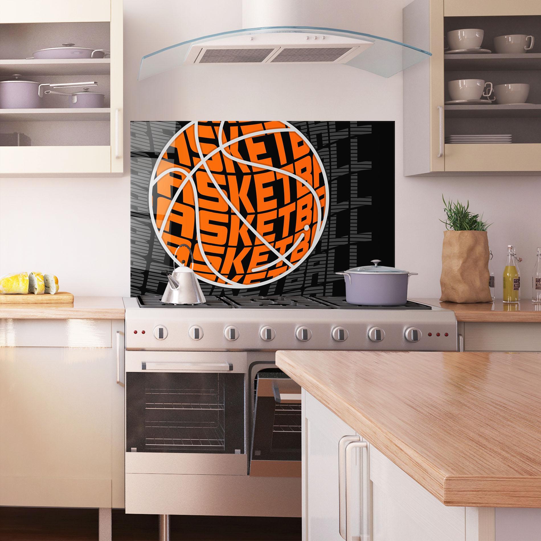Panou Sticla Bucatarie Grey Orange Basket mockup 1