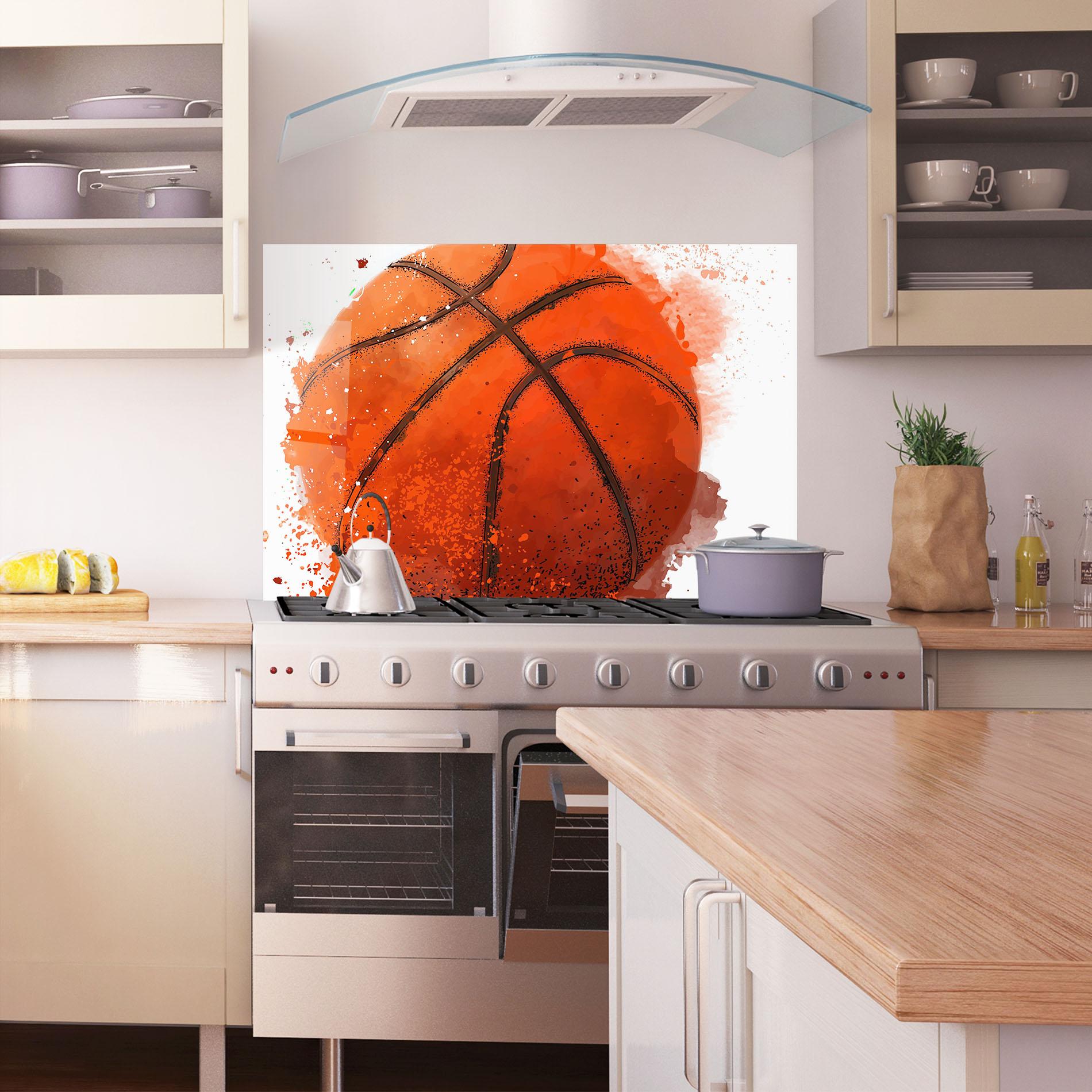 Panou Sticla Bucatarie Orange Basket Ball mockup 1