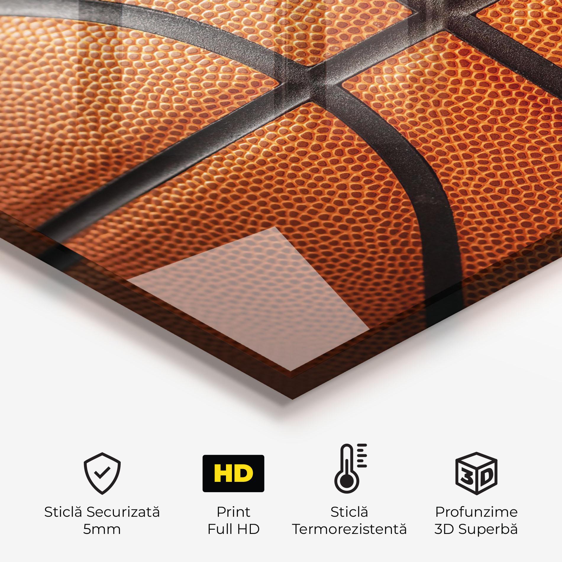Panou Sticla Bucatarie Close Up Leather Basketball mockup 2