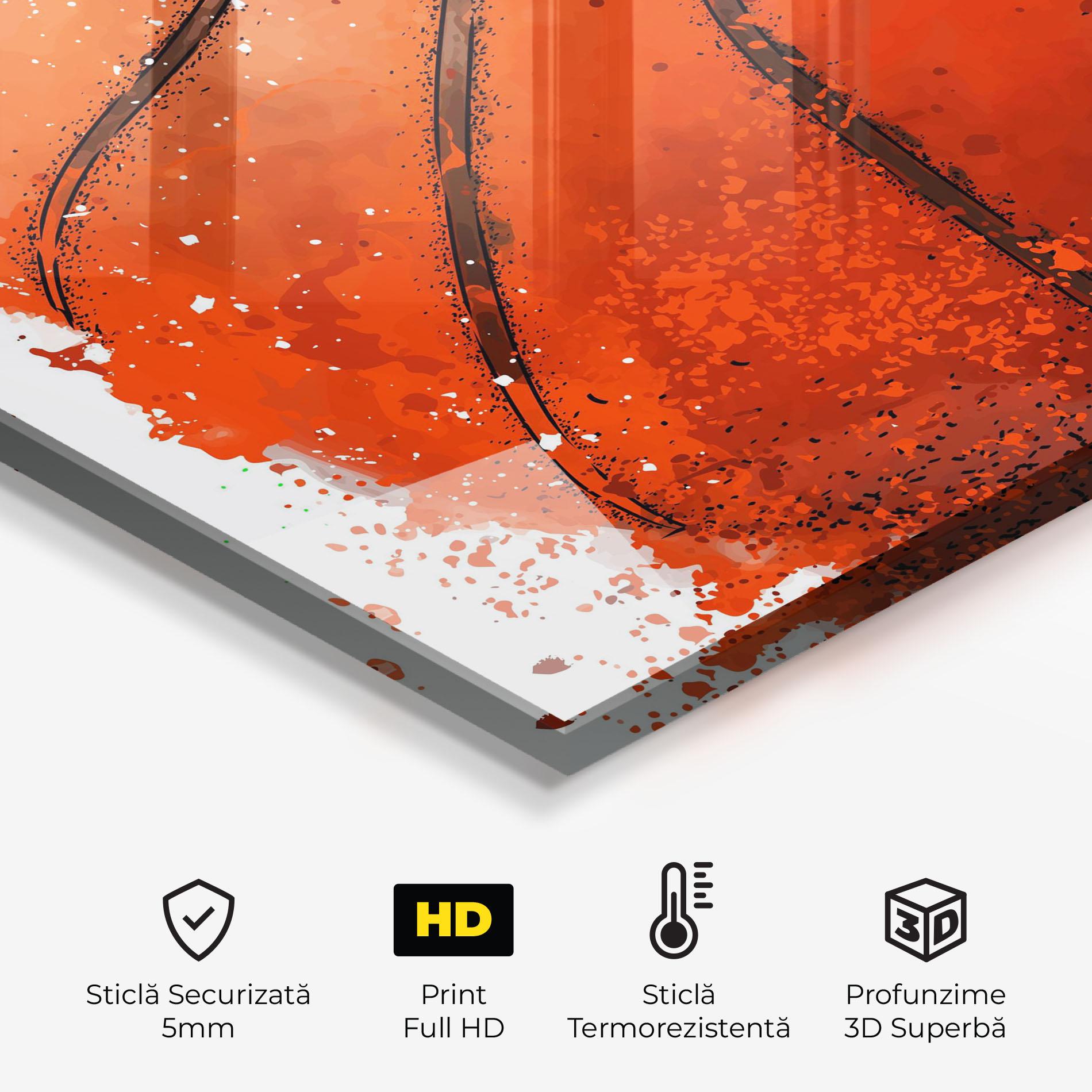 Panou Sticla Bucatarie Orange Basket Ball mockup 2