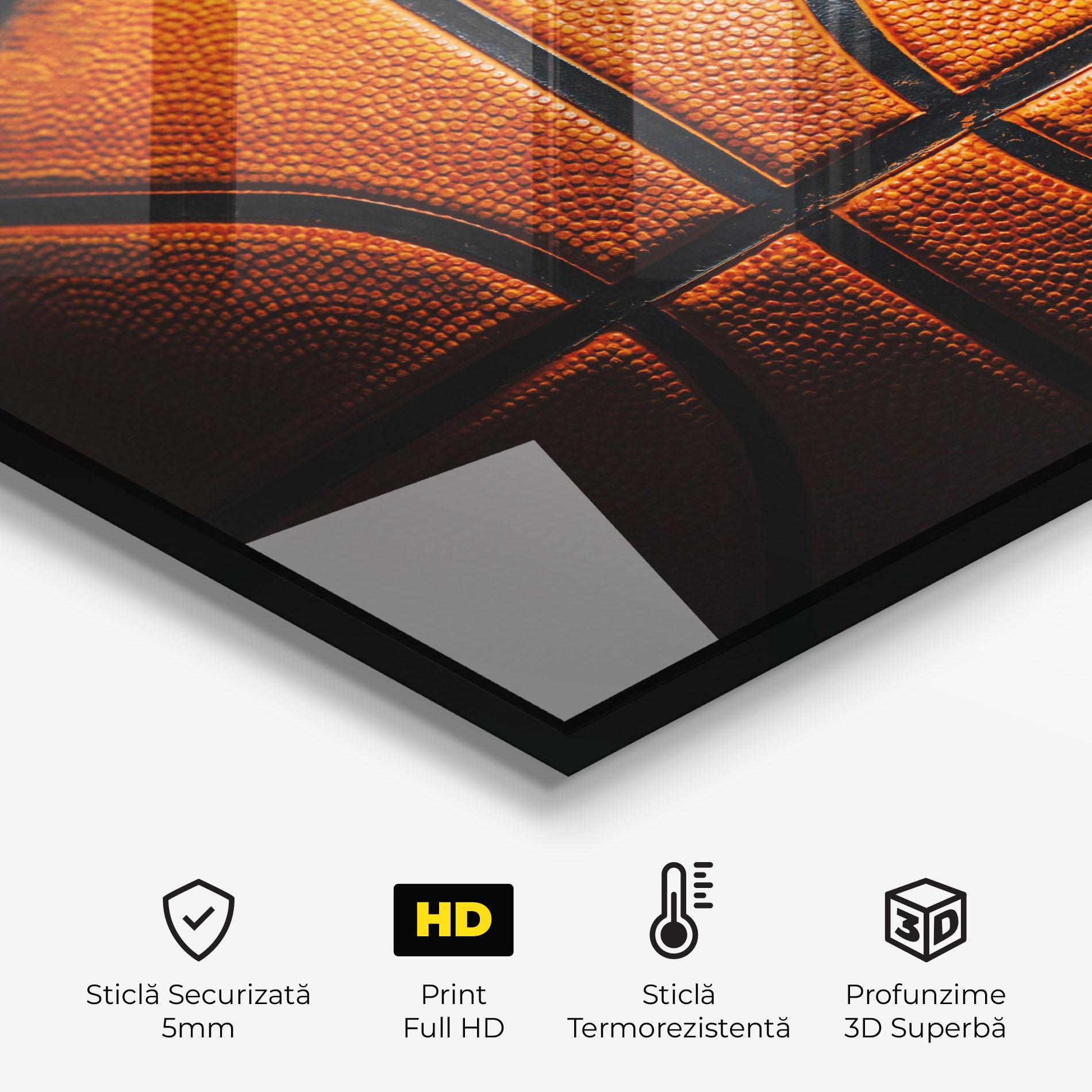 Panou Sticla Bucatarie Orange Basketball mockup 2