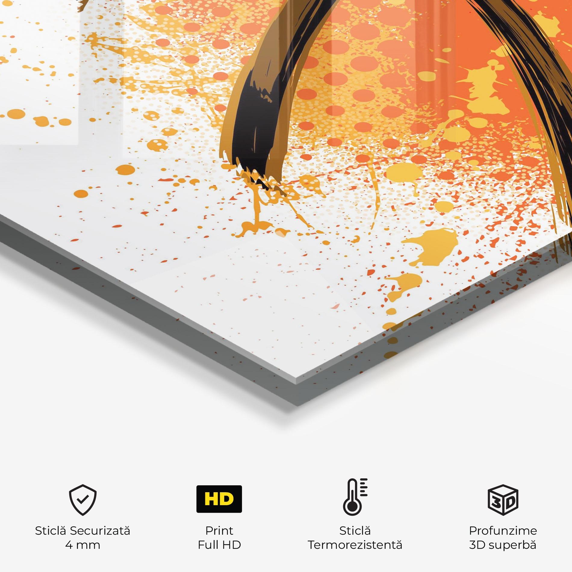 Panou Sticla Bucatarie Basket Orange Grunge mockup 2