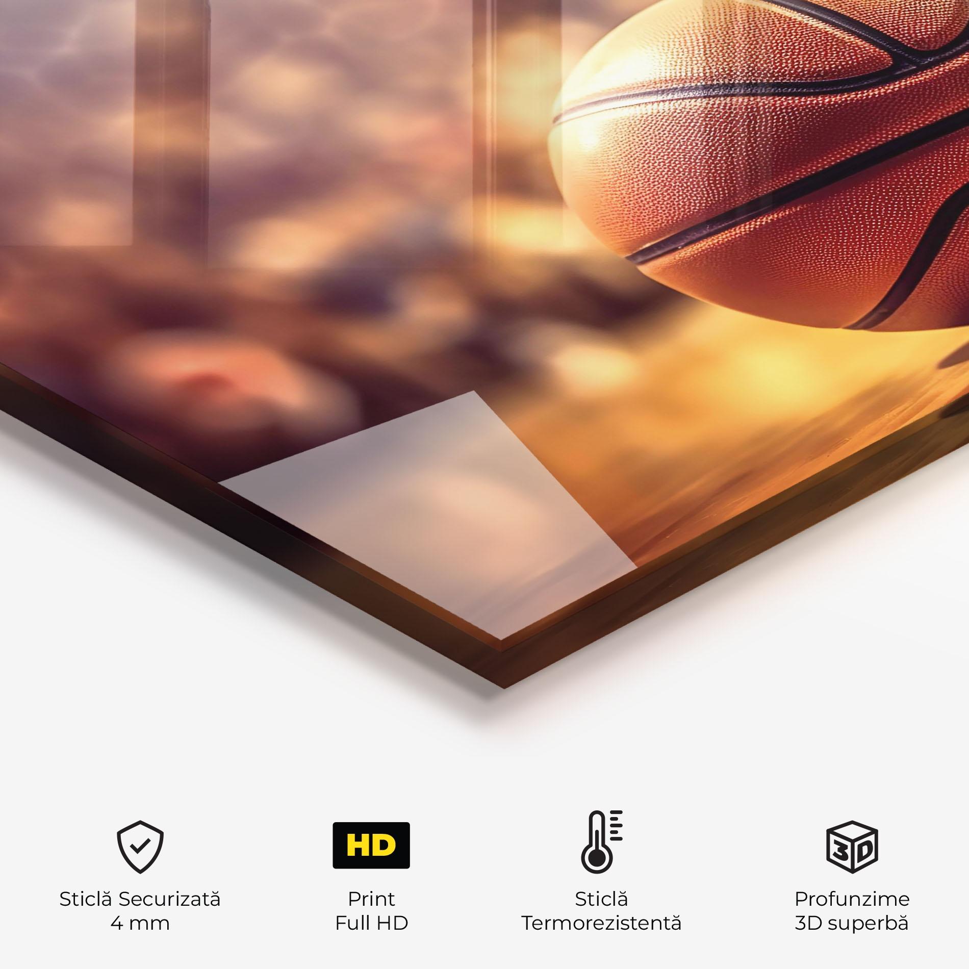 Panou Sticla Bucatarie Basketball Arena mockup 2