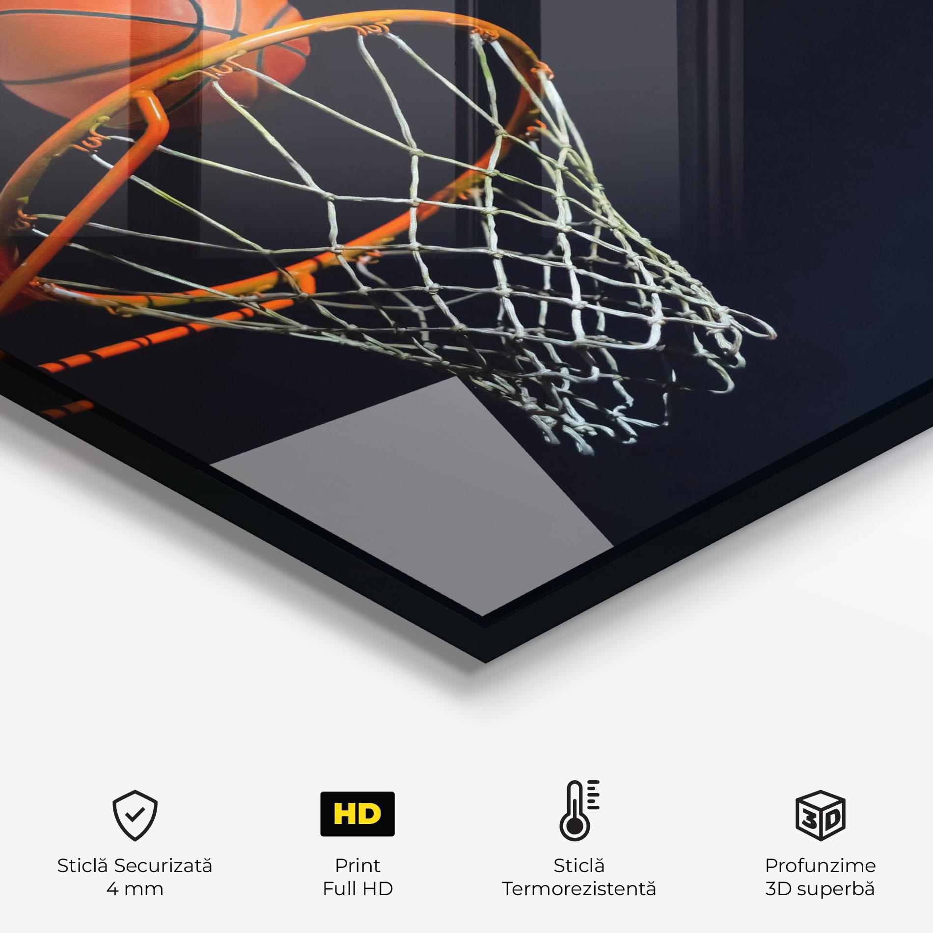 Panou Sticla Bucatarie Basketball Hoop On Black mockup 2