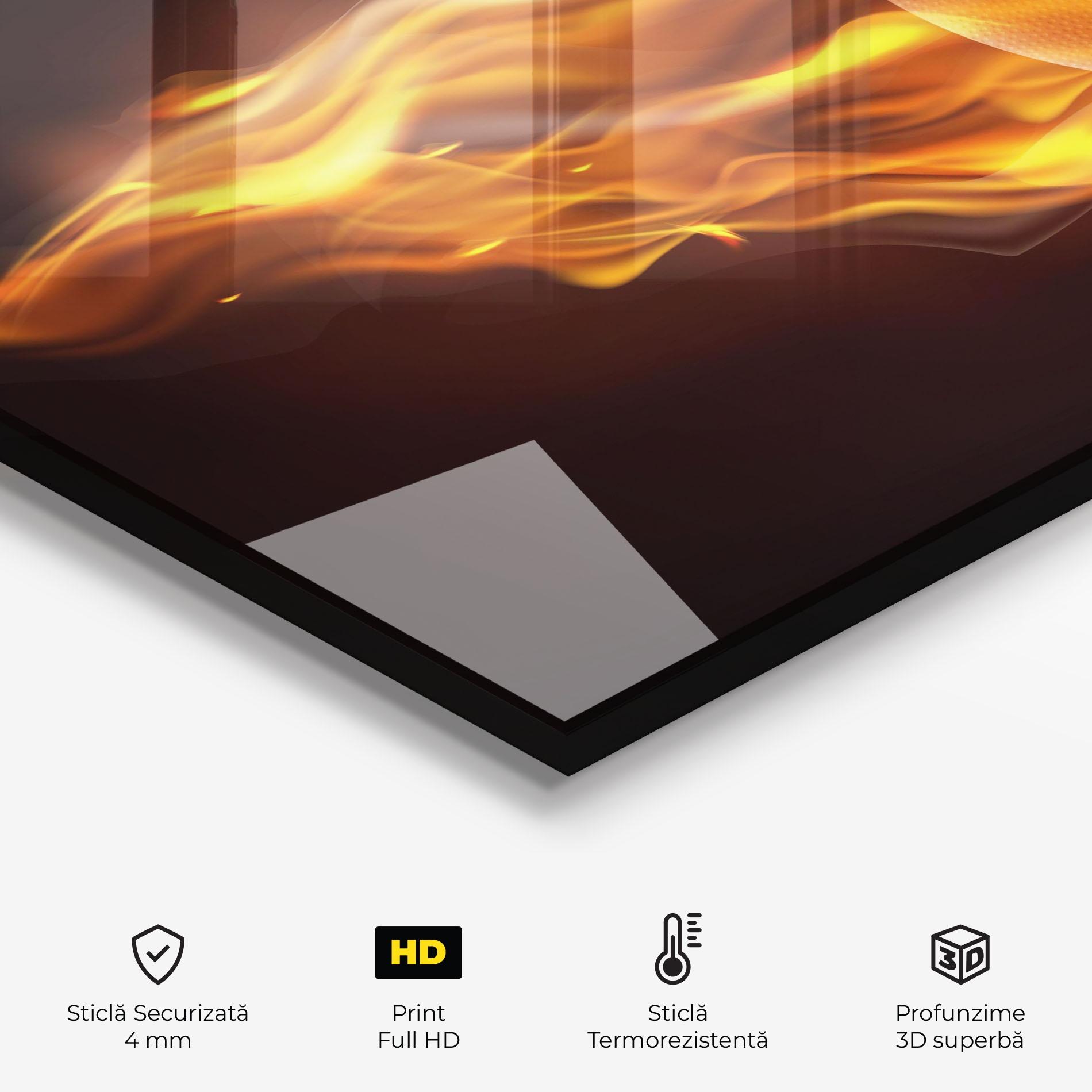 Panou Sticla Bucatarie Basketball On Fire mockup 2
