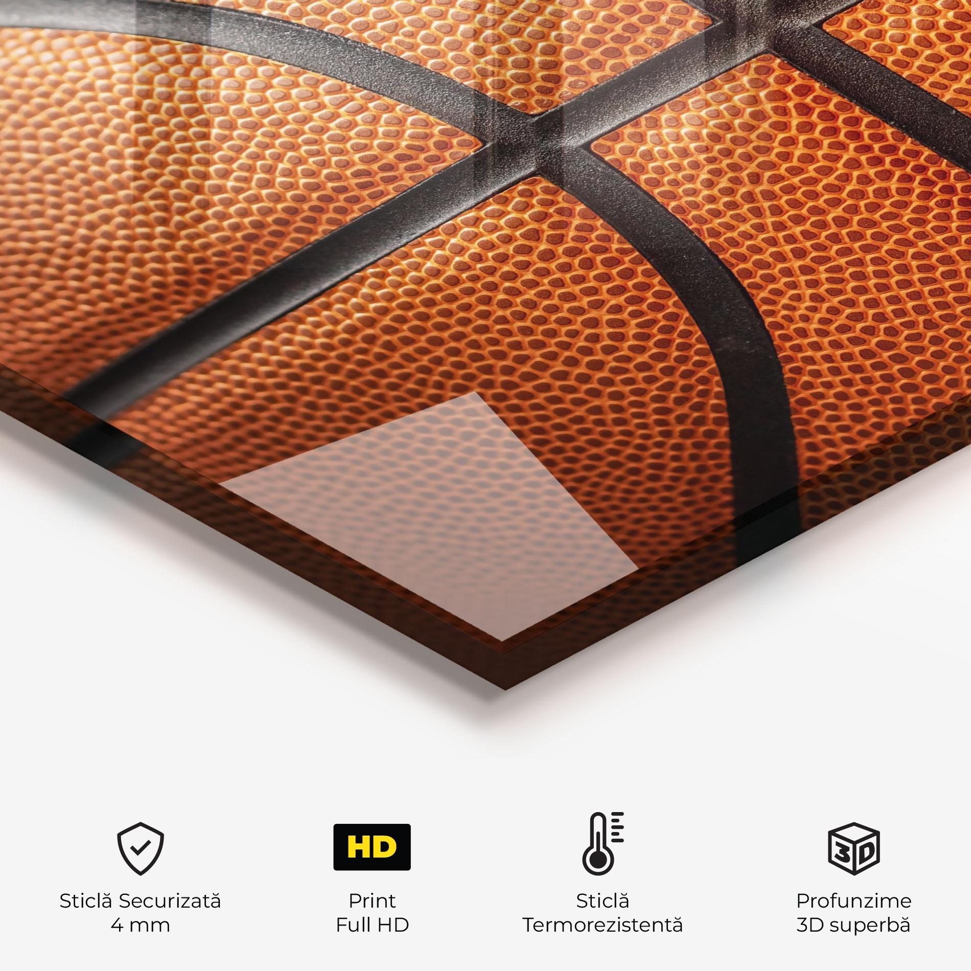Panou Sticla Bucatarie Close Up Leather Basketball mockup 2