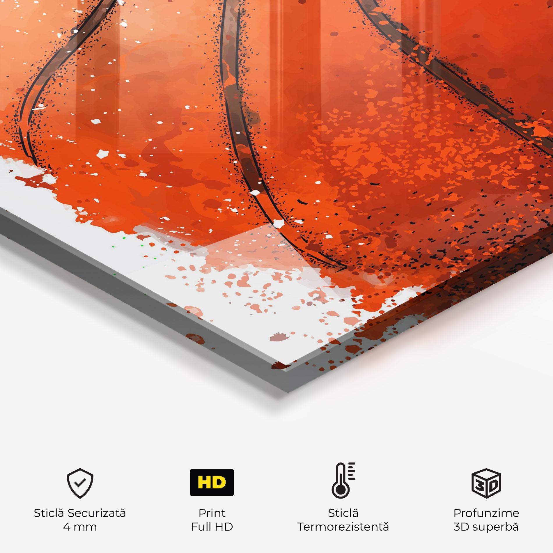 Panou Sticla Bucatarie Orange Basket Ball mockup 2