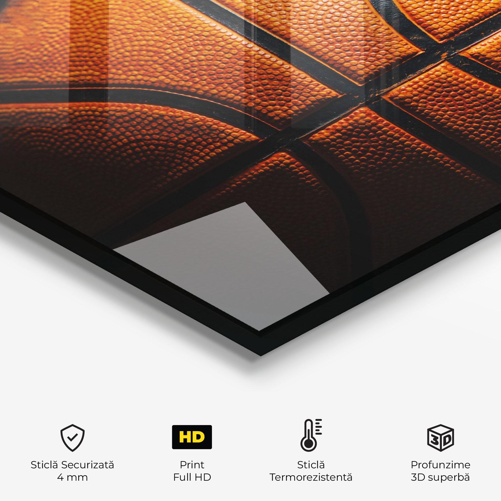 Panou Sticla Bucatarie Orange Basketball mockup 2