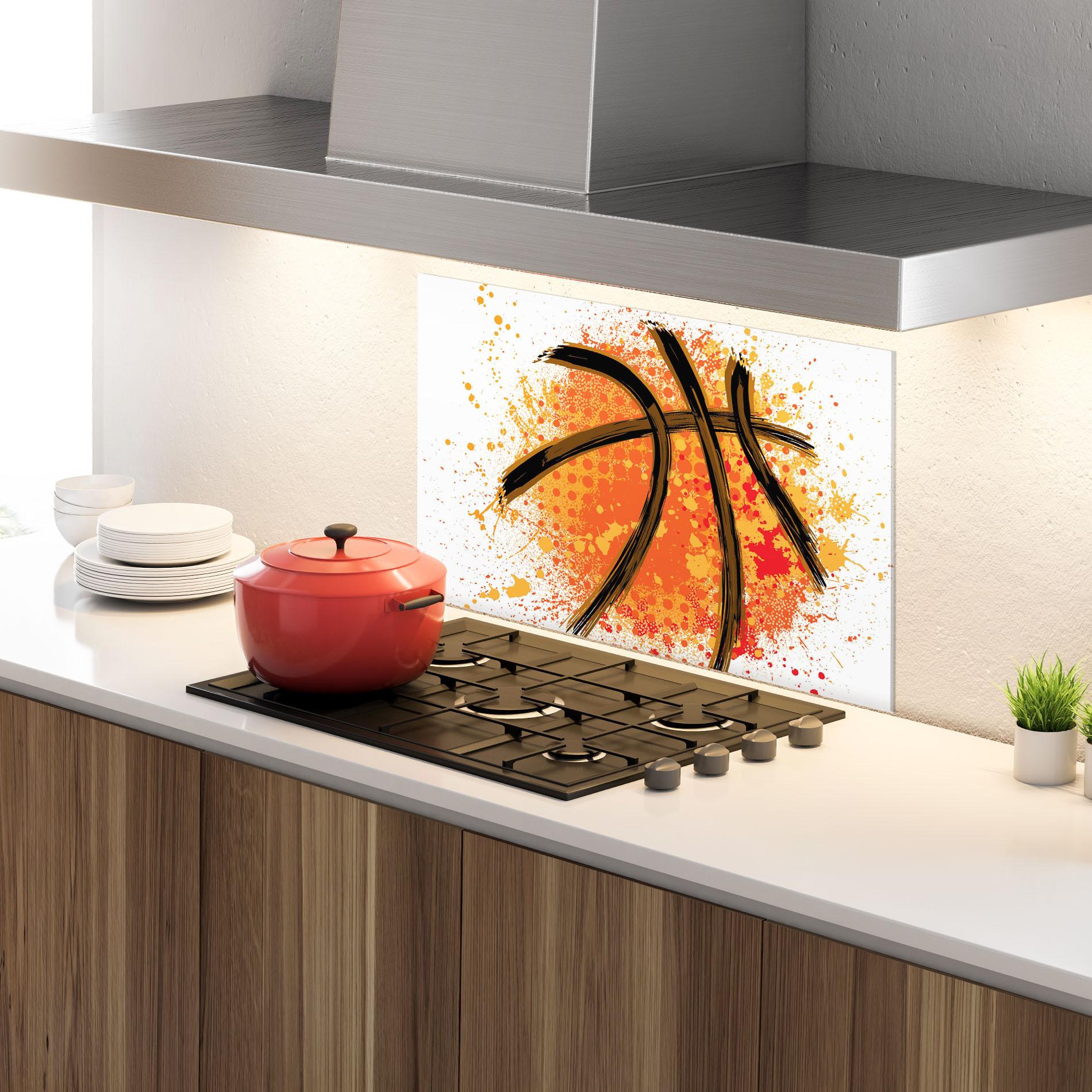 Panou Sticla Bucatarie Basket Orange Grunge mockup 4