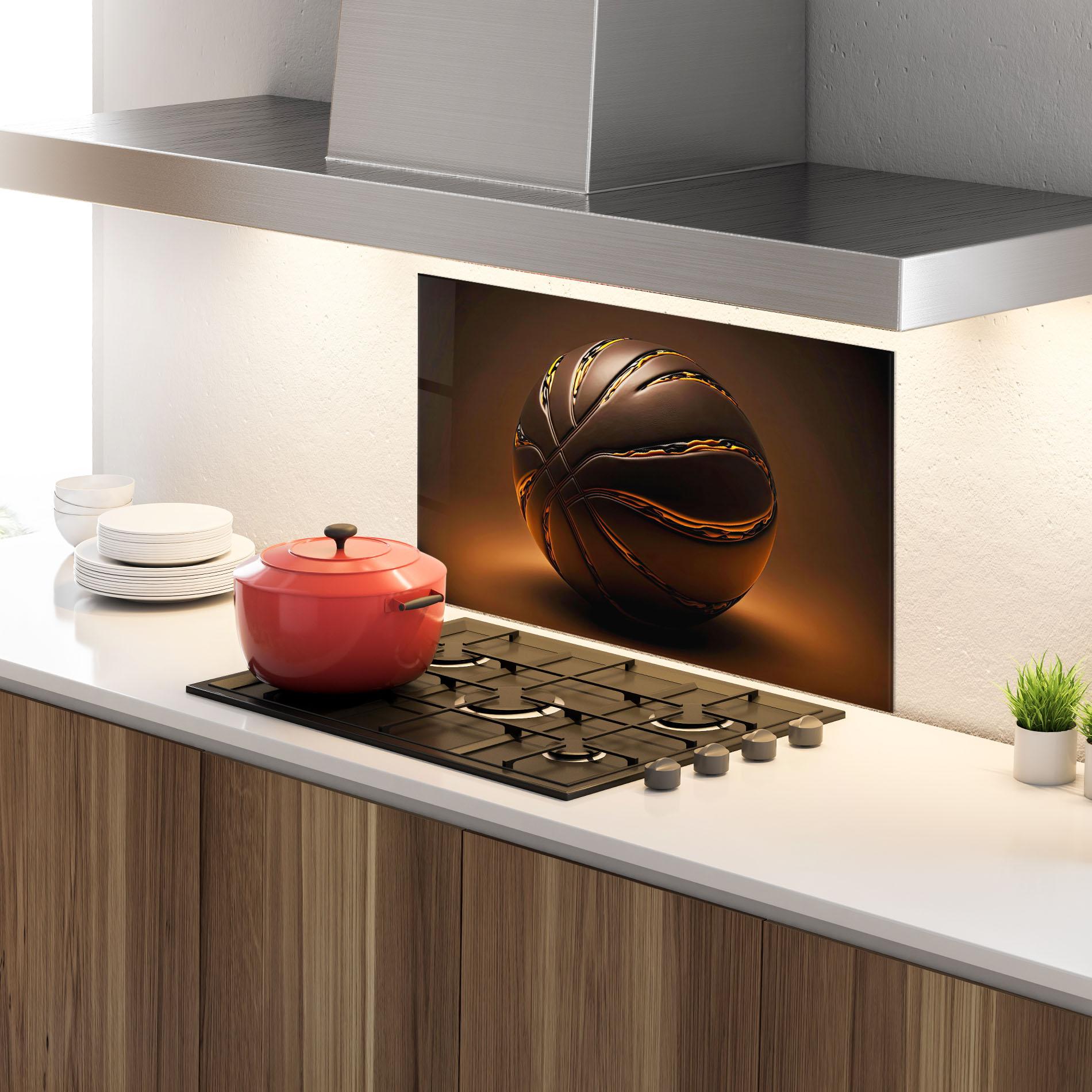 Panou Sticla Bucatarie Glossy Basketball mockup 4