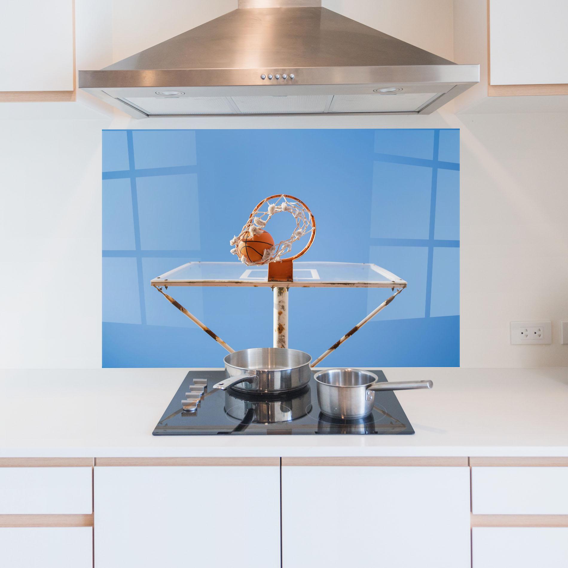 Panou Sticla Bucatarie Basketball Hoop Blue Sky mockup 5