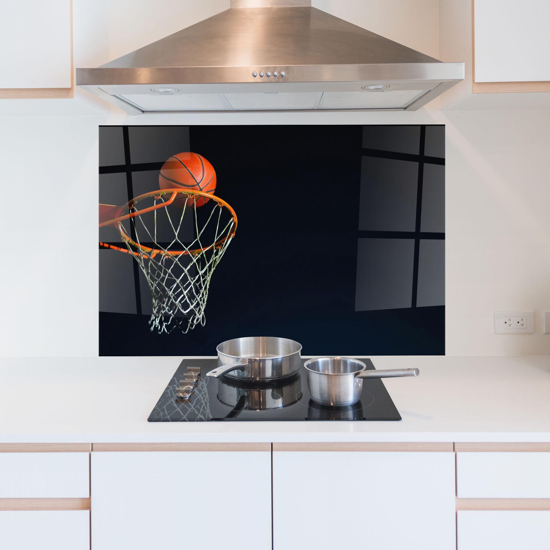 Panou Sticla Bucatarie Basketball Hoop On Black mockup 5