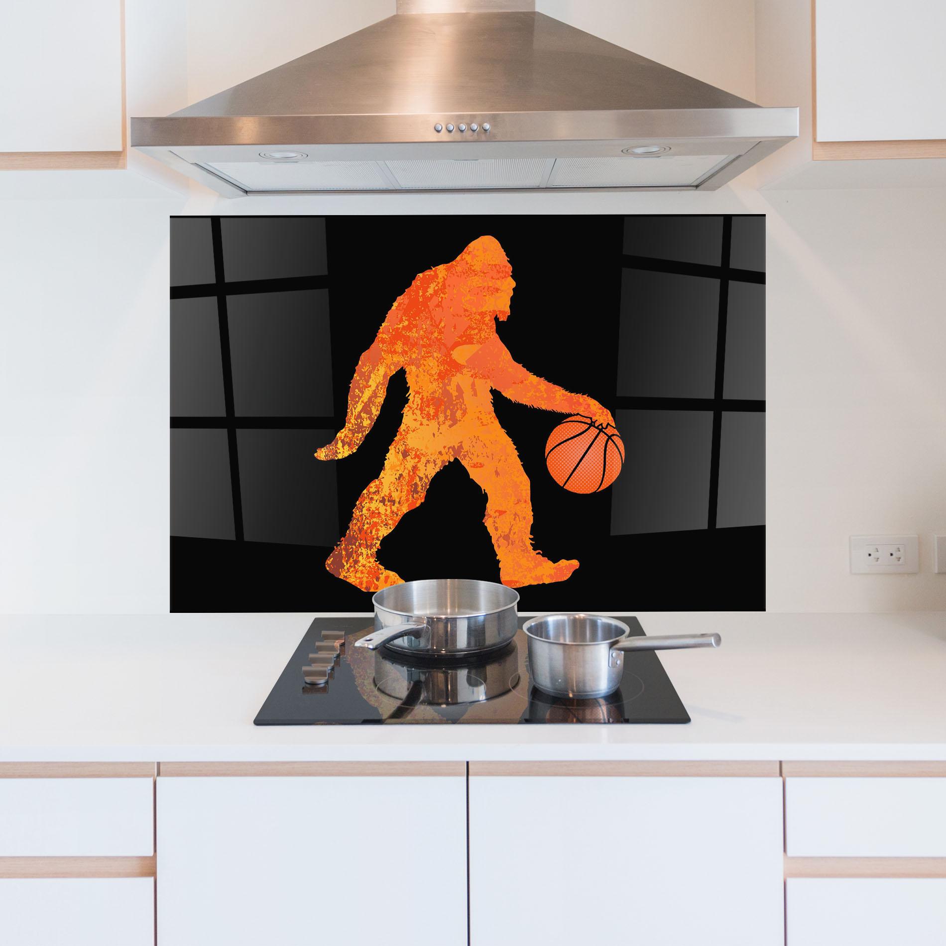 Panou Sticla Bucatarie Gorilla Basketball mockup 5