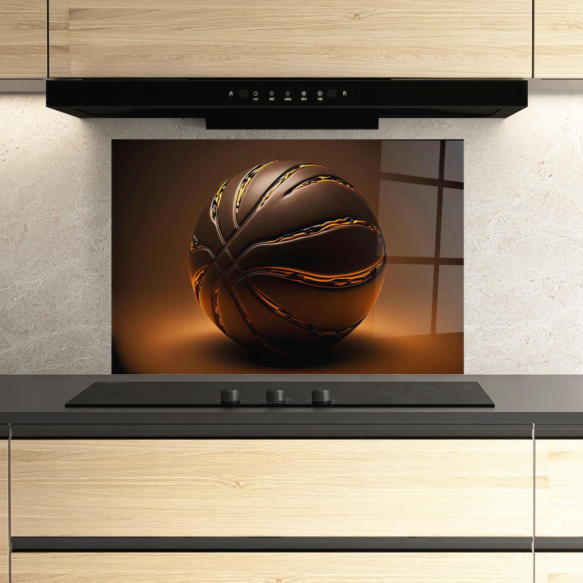 Panou Sticla Bucatarie Glossy Basketball mockup 3