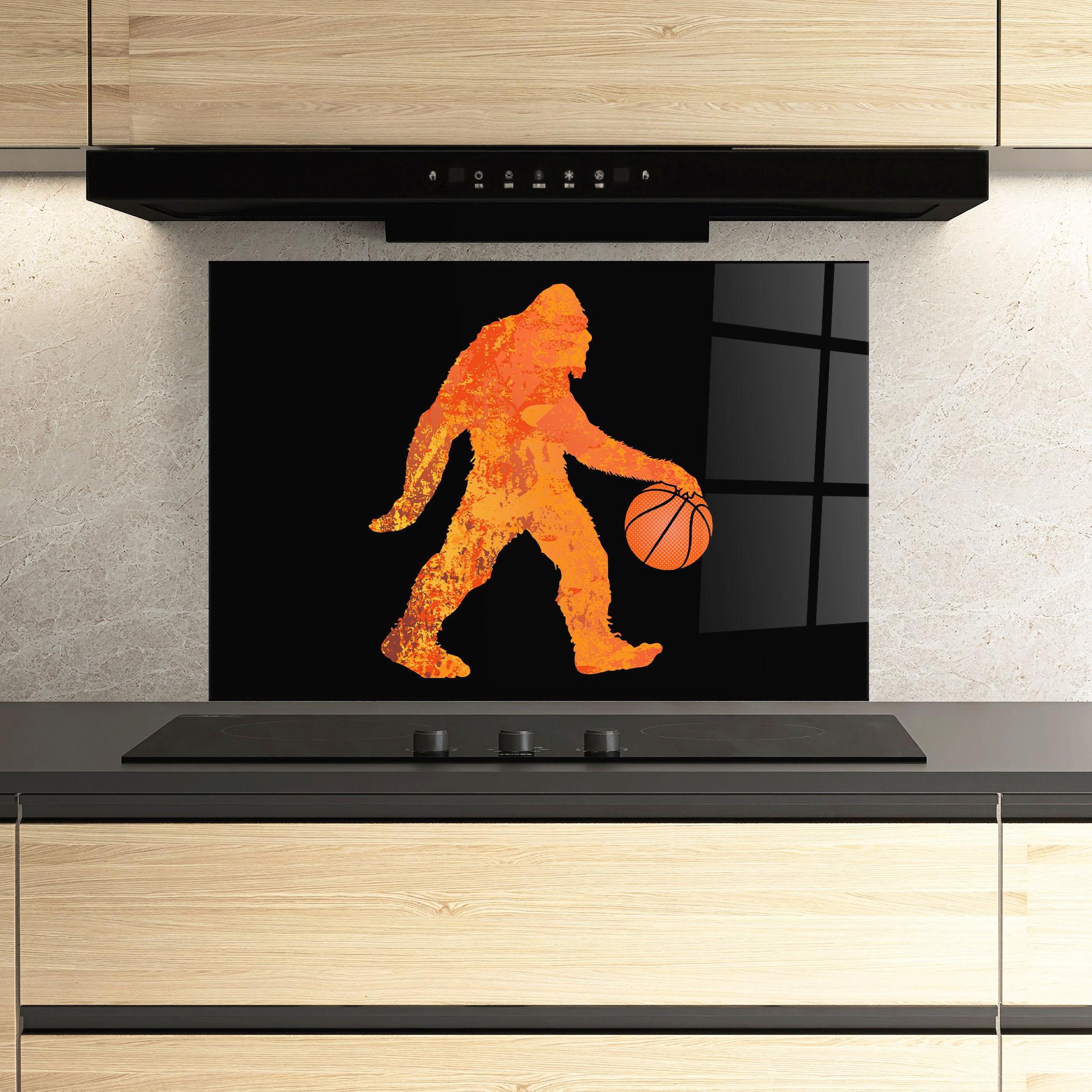 Panou Sticla Bucatarie Gorilla Basketball mockup 3