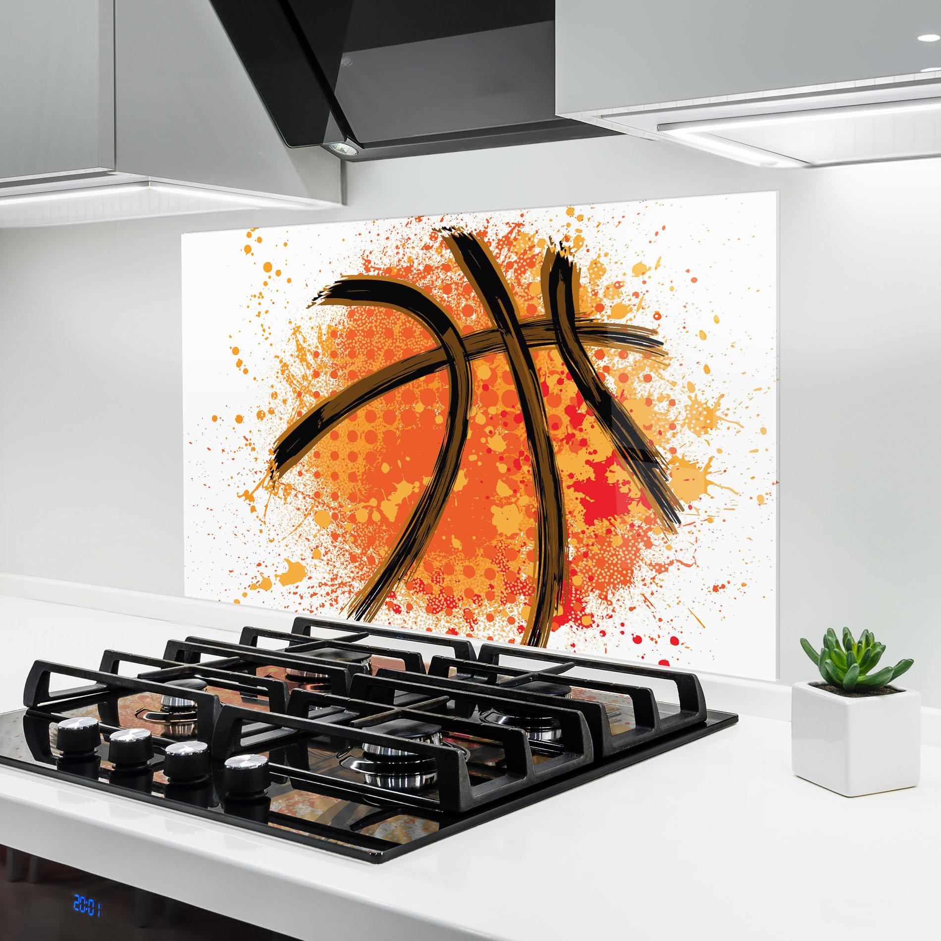 Panou Sticla Bucatarie Basket Orange Grunge mockup 6