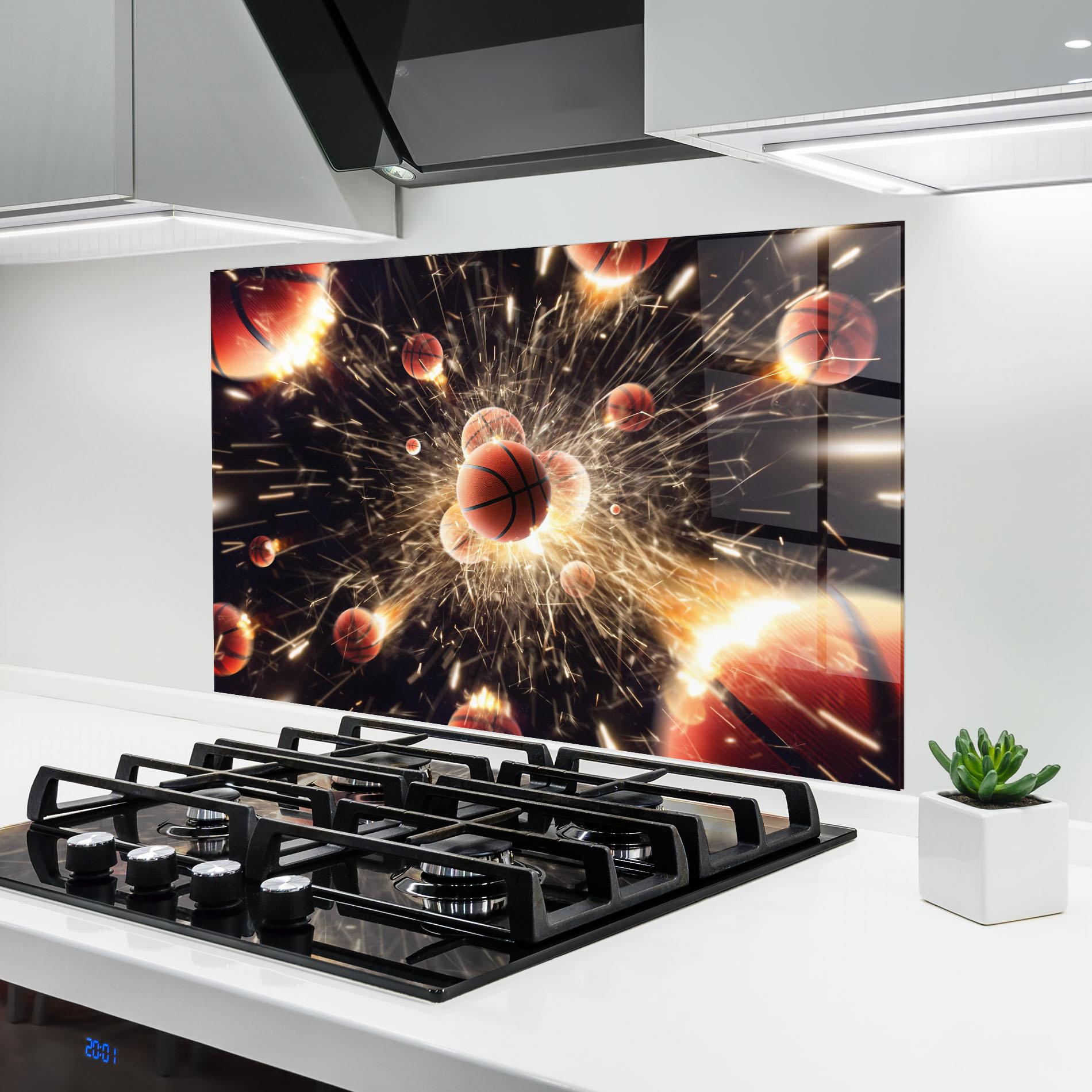 Panou Sticla Bucatarie Basketball Explosion mockup 6