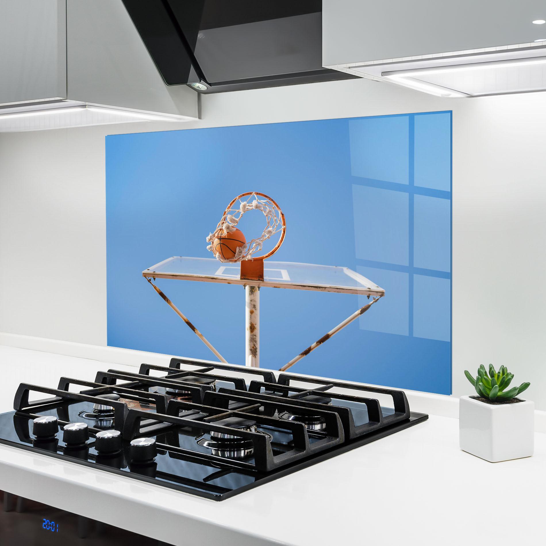 Panou Sticla Bucatarie Basketball Hoop Blue Sky mockup 6