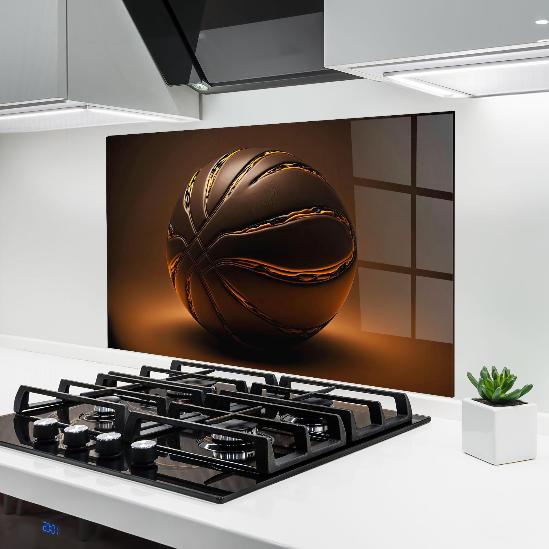 Panou Sticla Bucatarie Glossy Basketball mockup 6