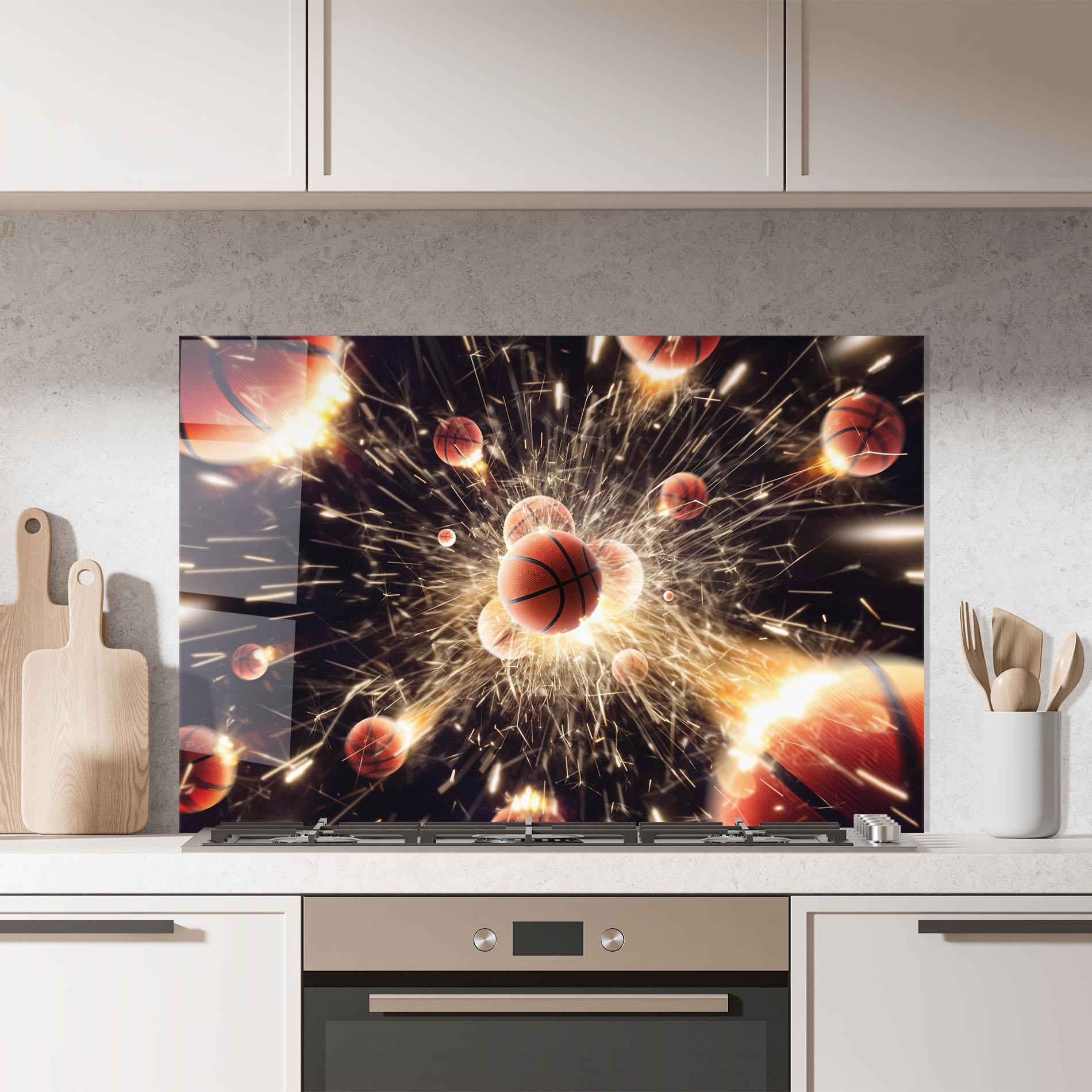 Panou Sticla Bucatarie Basketball Explosion mockup 7