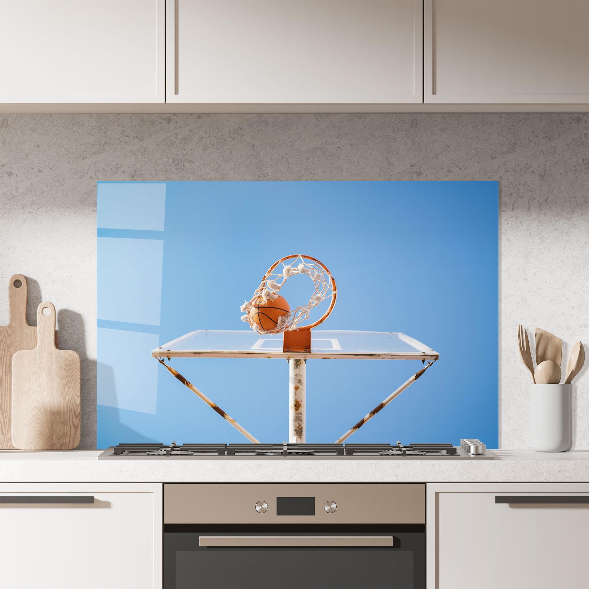 Panou Sticla Bucatarie Basketball Hoop Blue Sky mockup 7