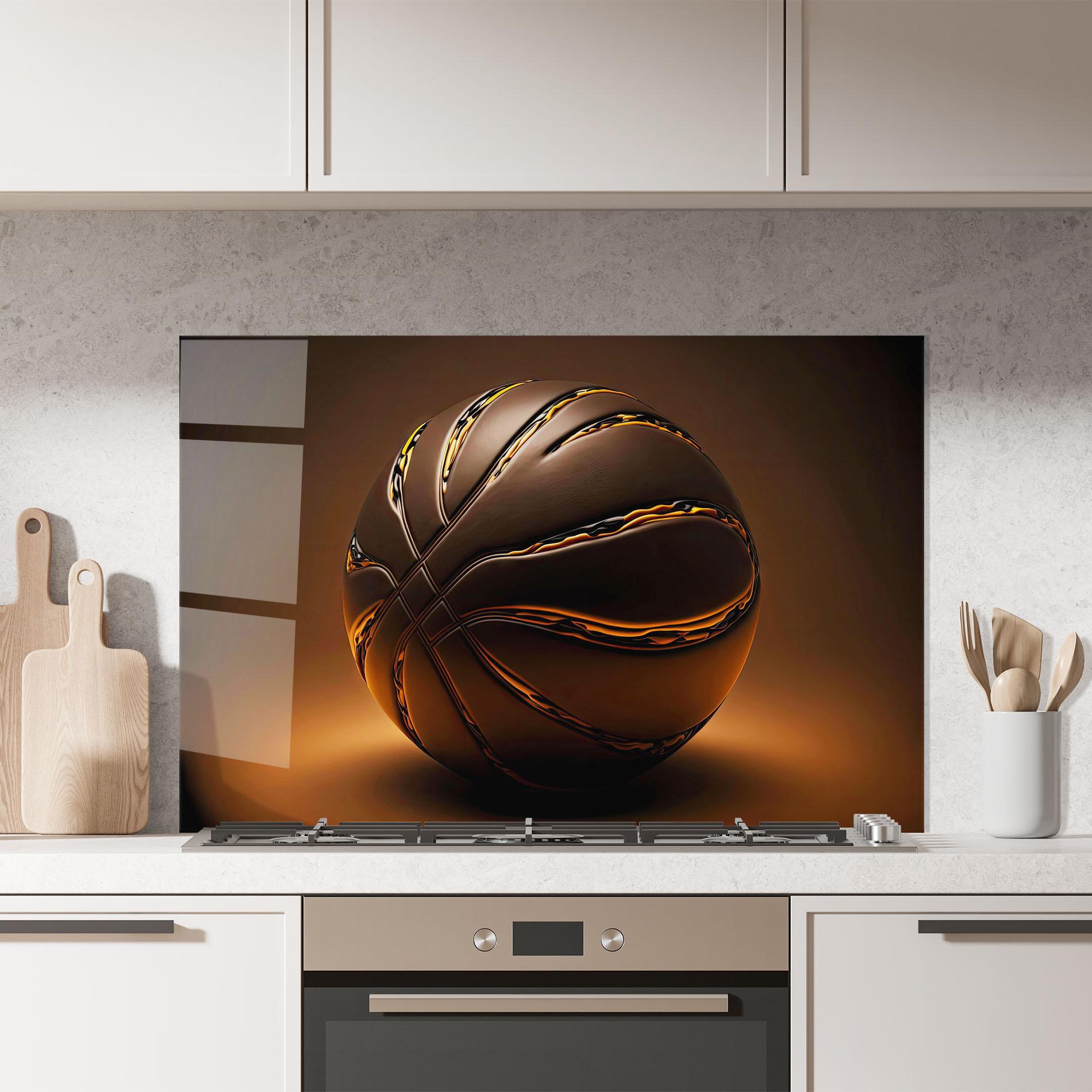 Panou Sticla Bucatarie Glossy Basketball mockup 7