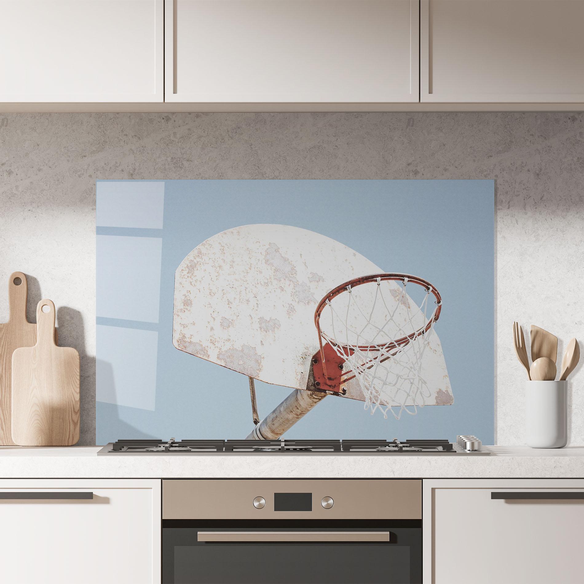 Panou Sticla Bucatarie Old Basketball Hoop mockup 7