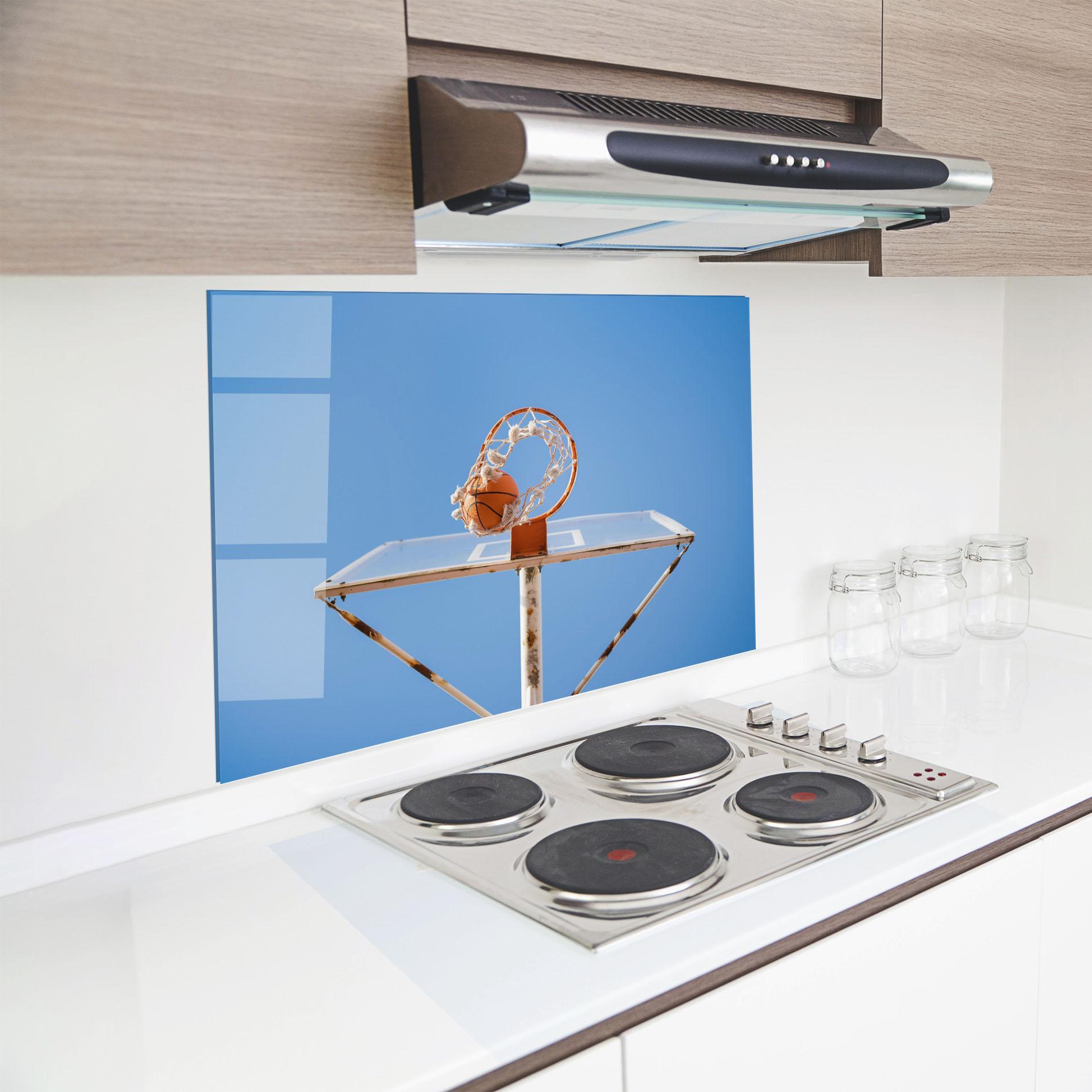 Panou Sticla Bucatarie Basketball Hoop Blue Sky mockup 8