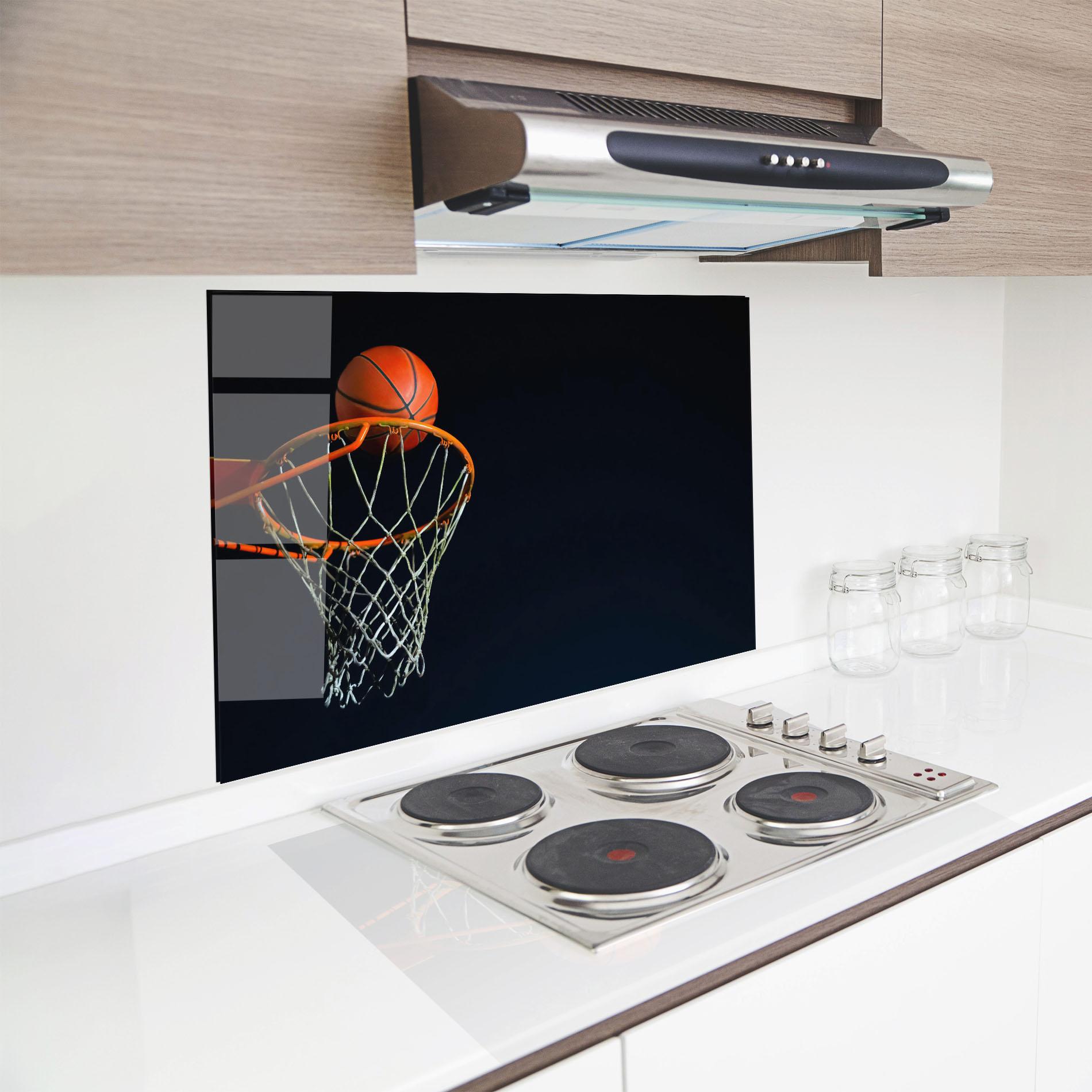 Panou Sticla Bucatarie Basketball Hoop On Black mockup 8