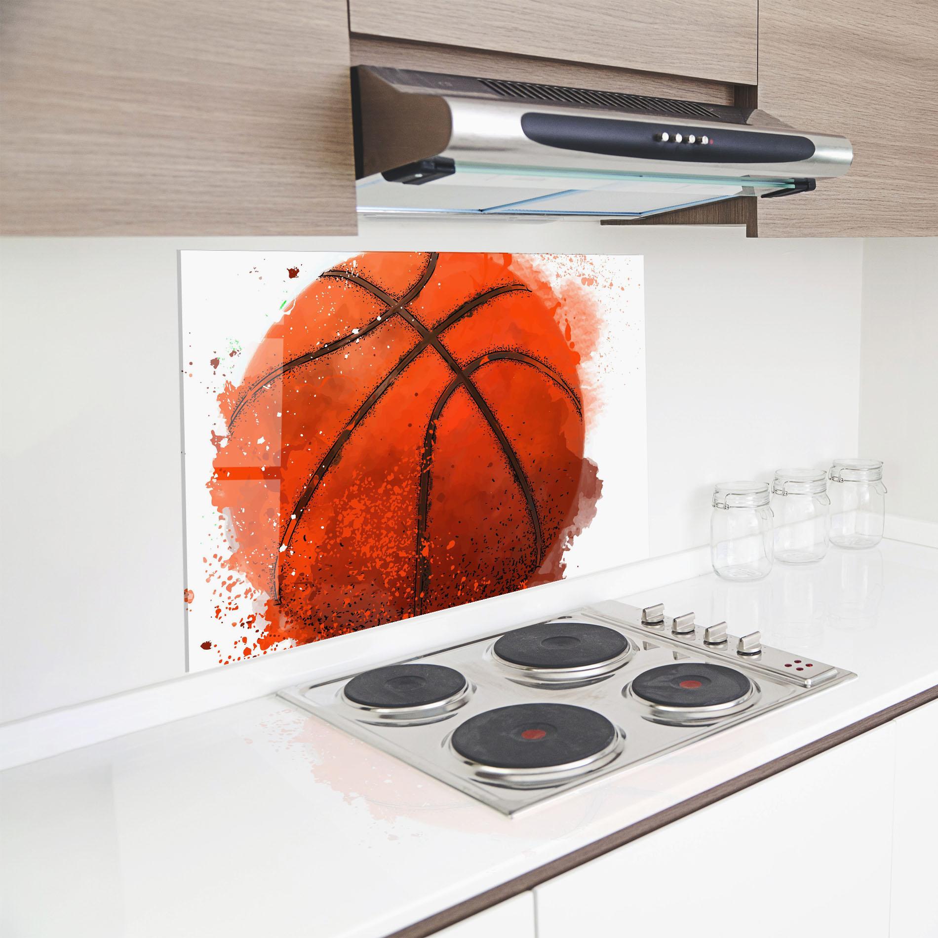 Panou Sticla Bucatarie Orange Basket Ball mockup 8