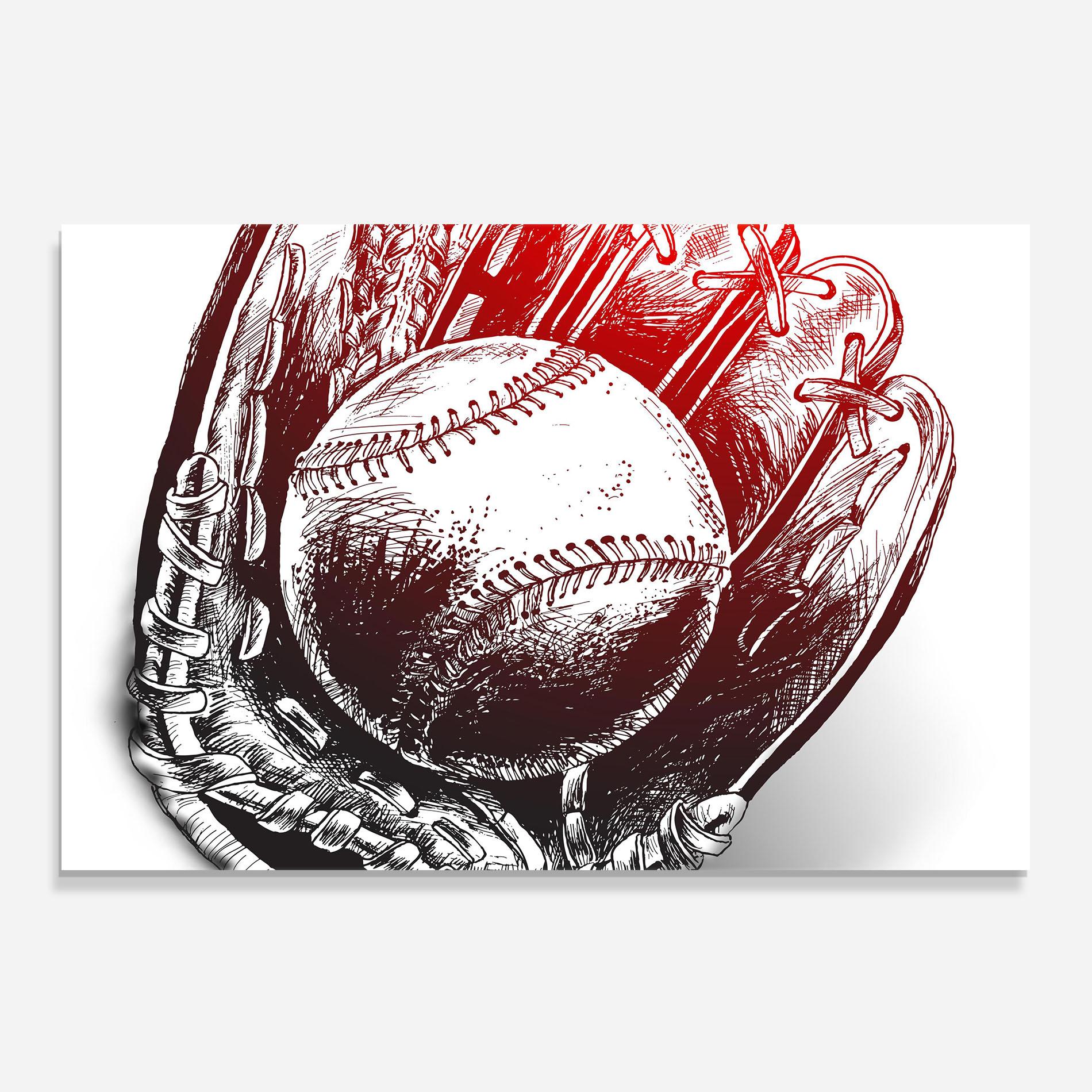 Panou Sticla Bucatarie Baseball Glove Art mockup 0