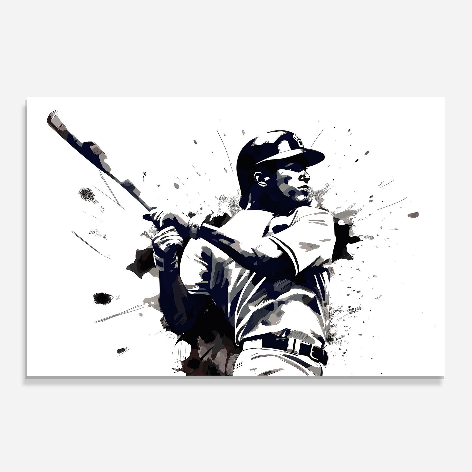 Panou Sticla Bucatarie Baseball Grey Art mockup 0
