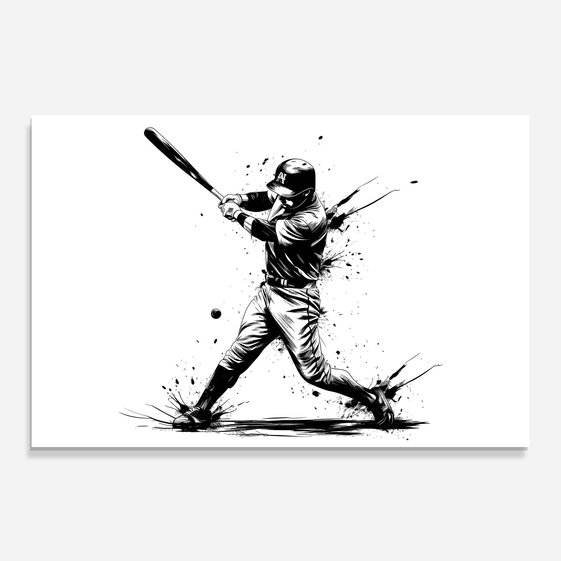 Panou Sticla Bucatarie Baseball Splash mockup 0