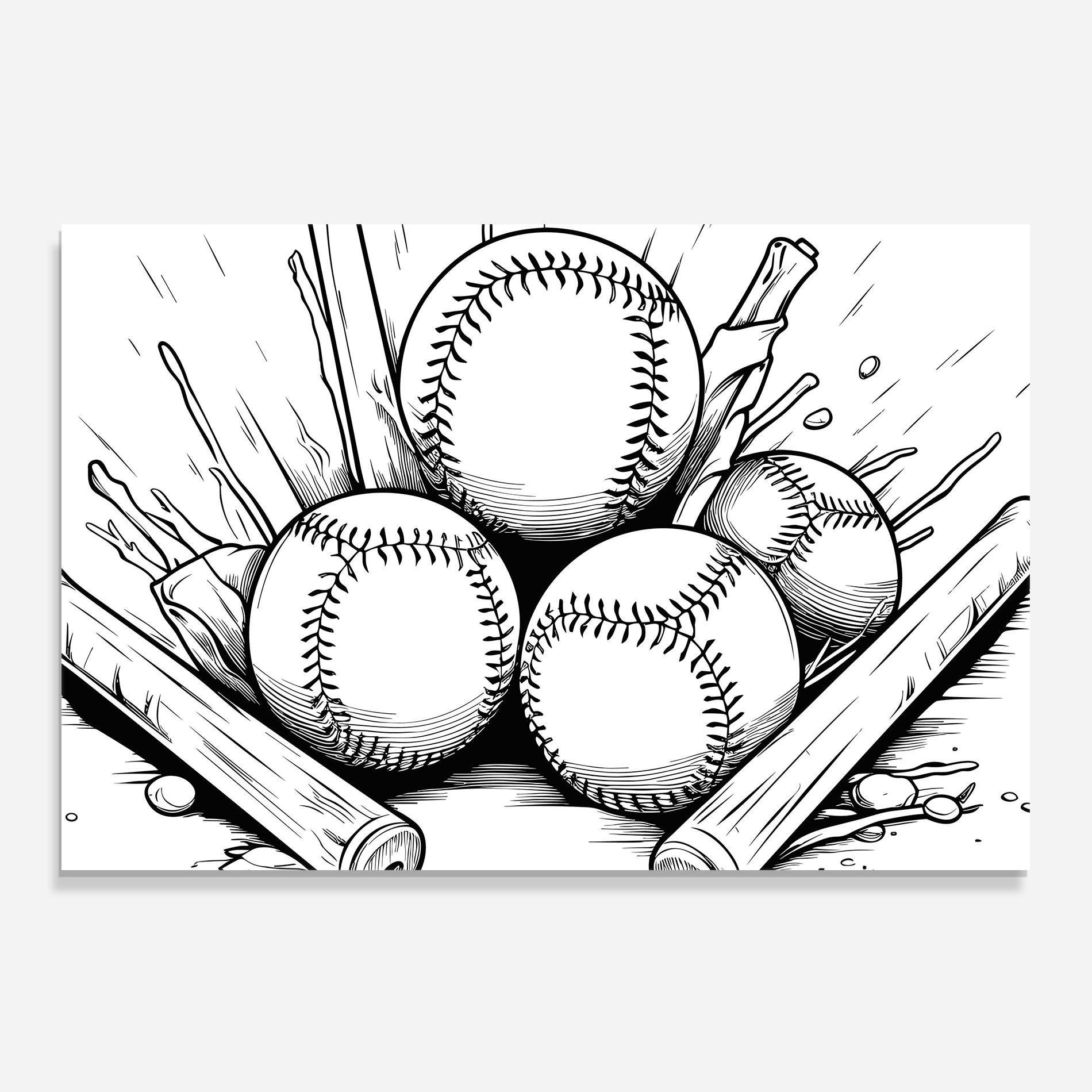 Panou Sticla Bucatarie Big Baseball Ball mockup 0