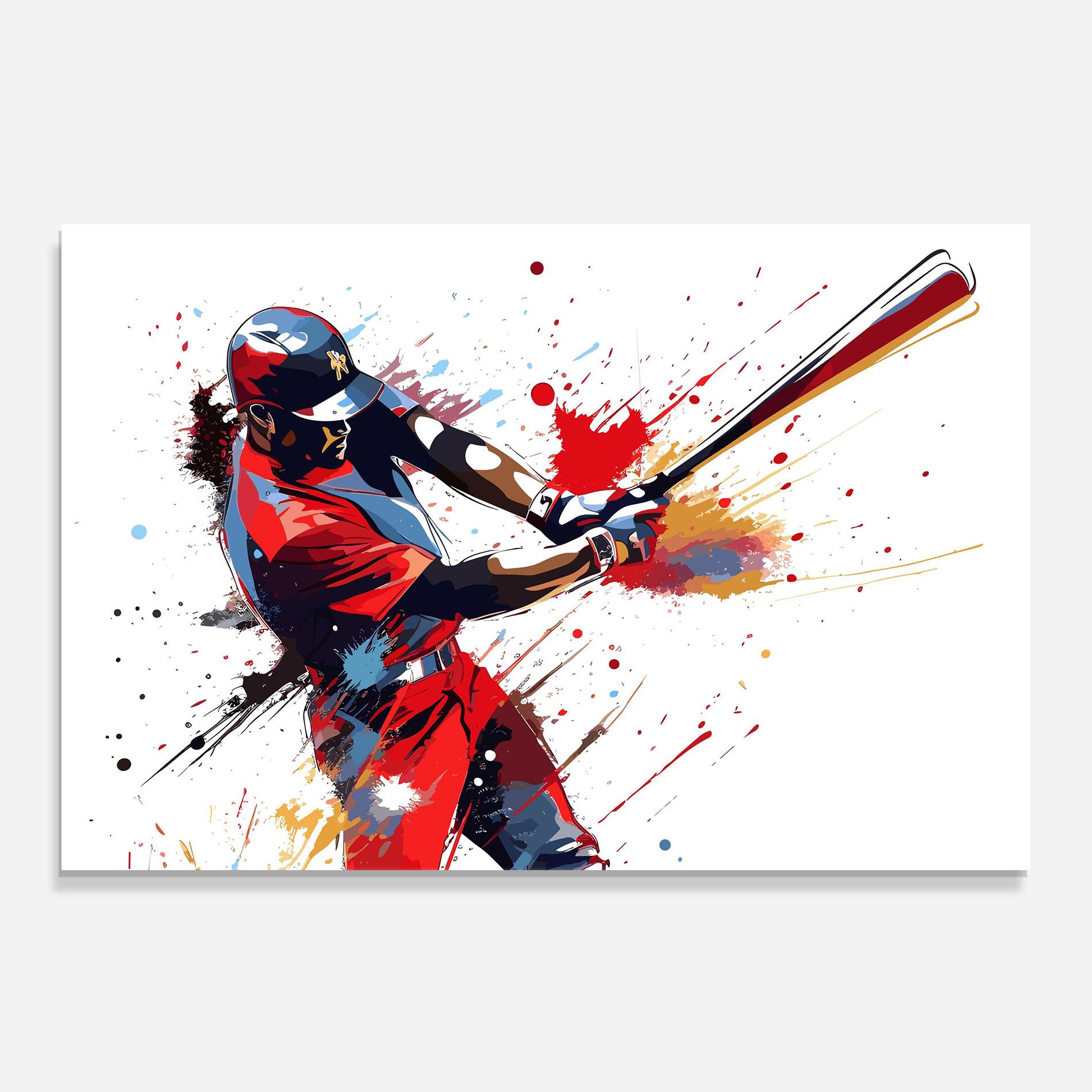 Panou Sticla Bucatarie Colorful Baseball mockup 0
