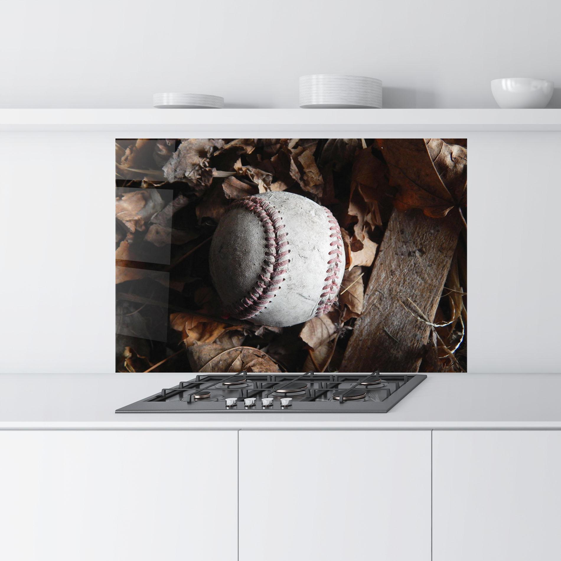 Panou Sticla Bucatarie Autumn Baseball Ball mockup 9