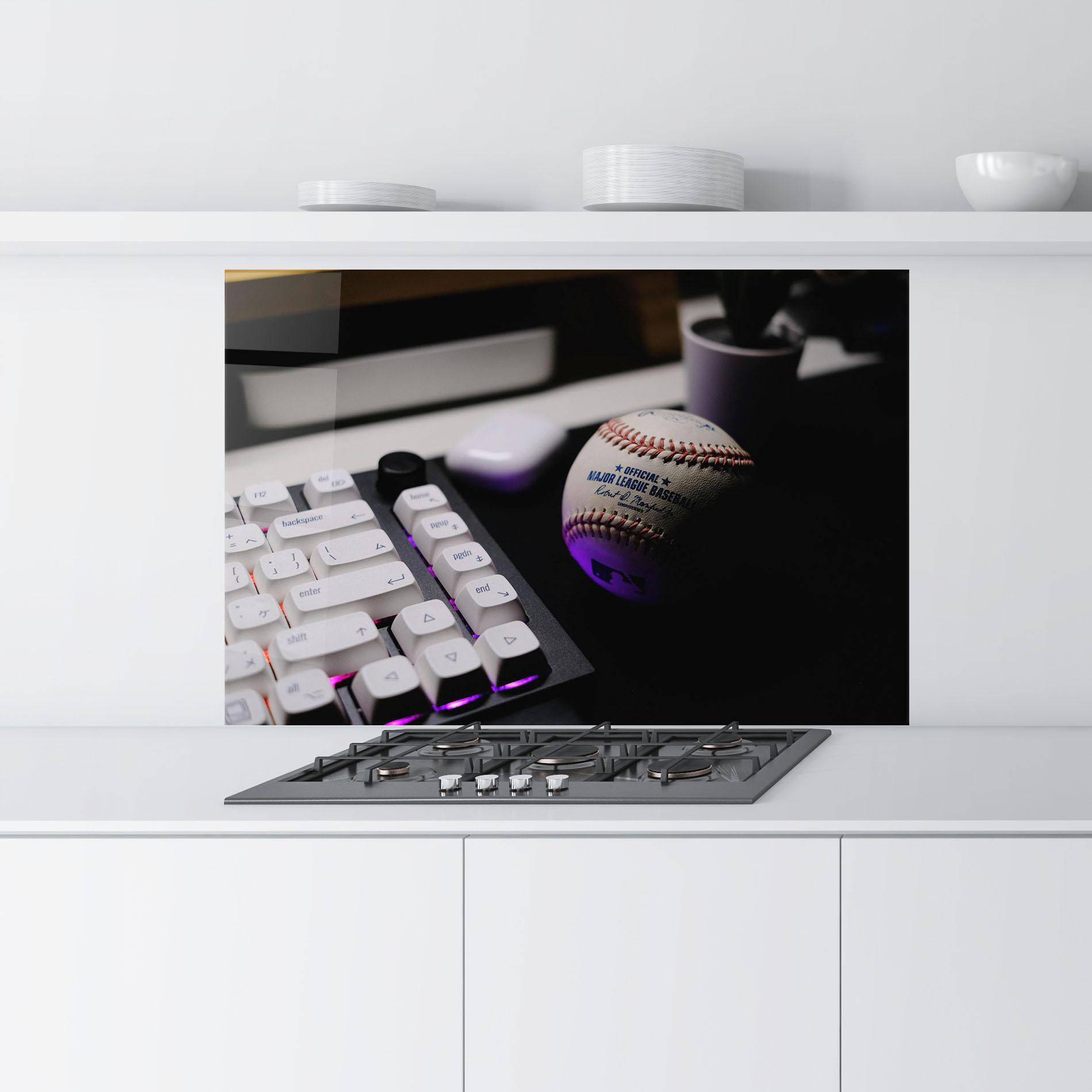 Panou Sticla Bucatarie Baseball Ball Gaming mockup 9